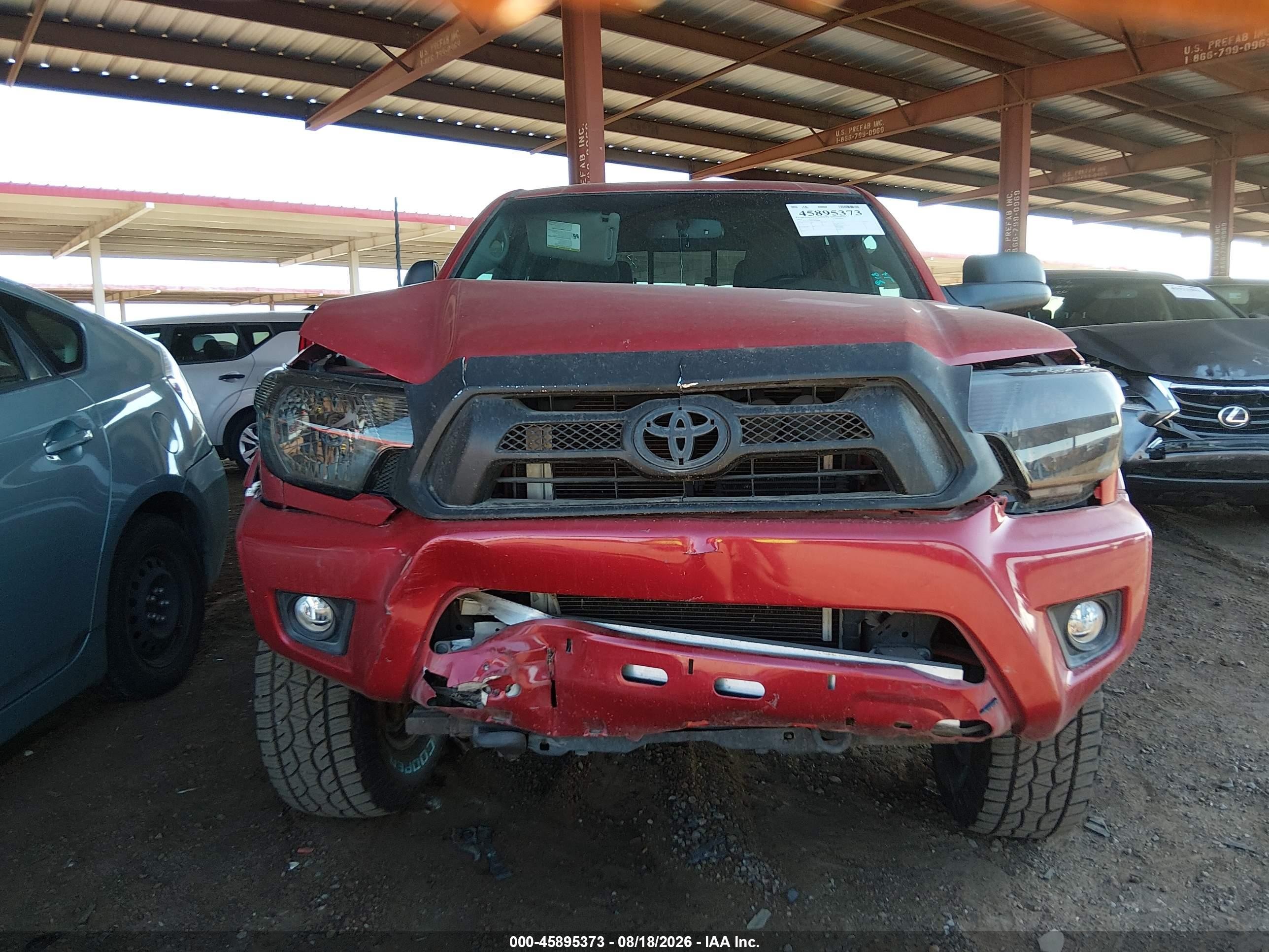 2012 Toyota Tacoma Base V6 Red vin: 5TFLU4EN5CX046089