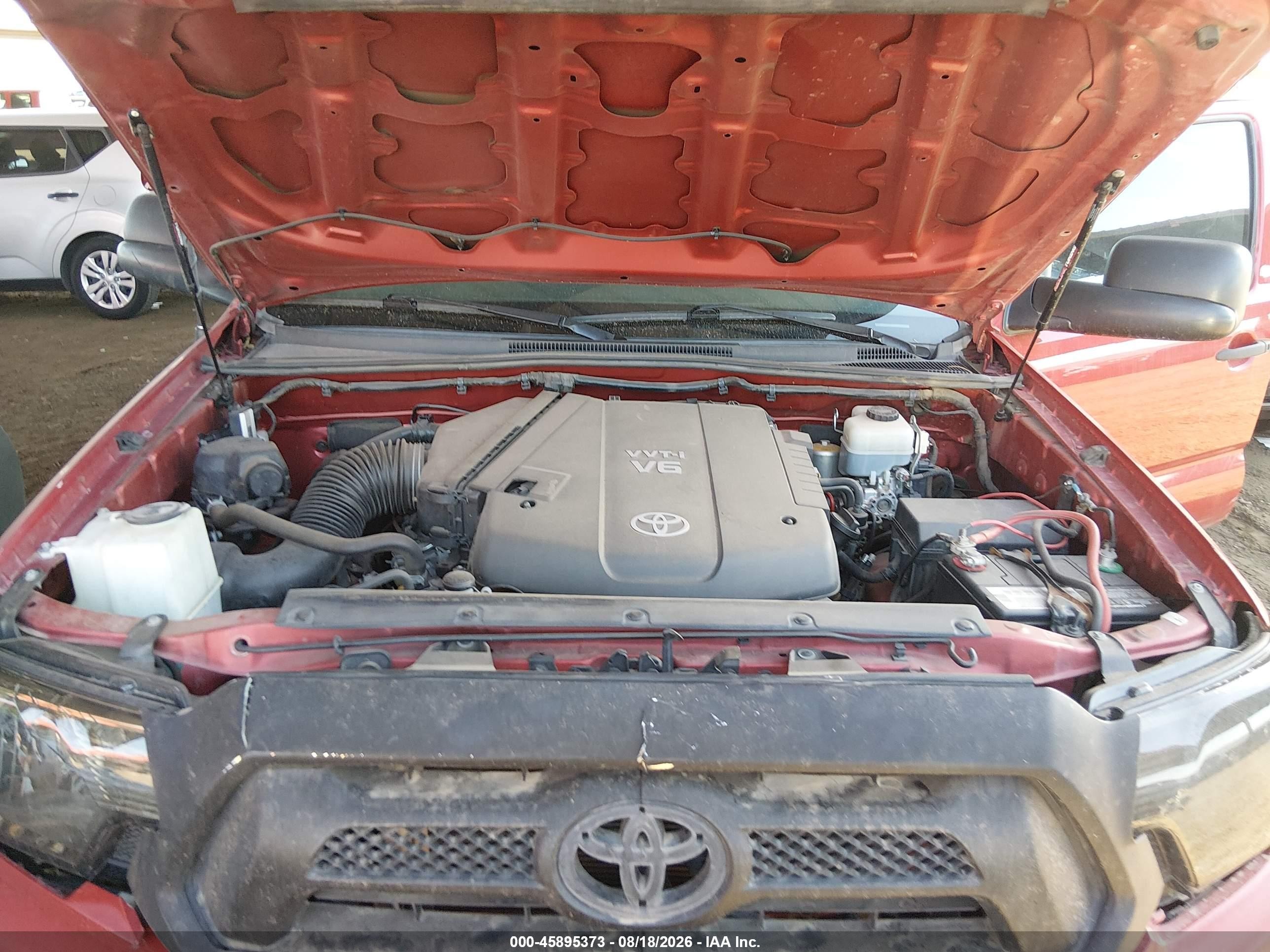 2012 Toyota Tacoma Base V6 Red vin: 5TFLU4EN5CX046089