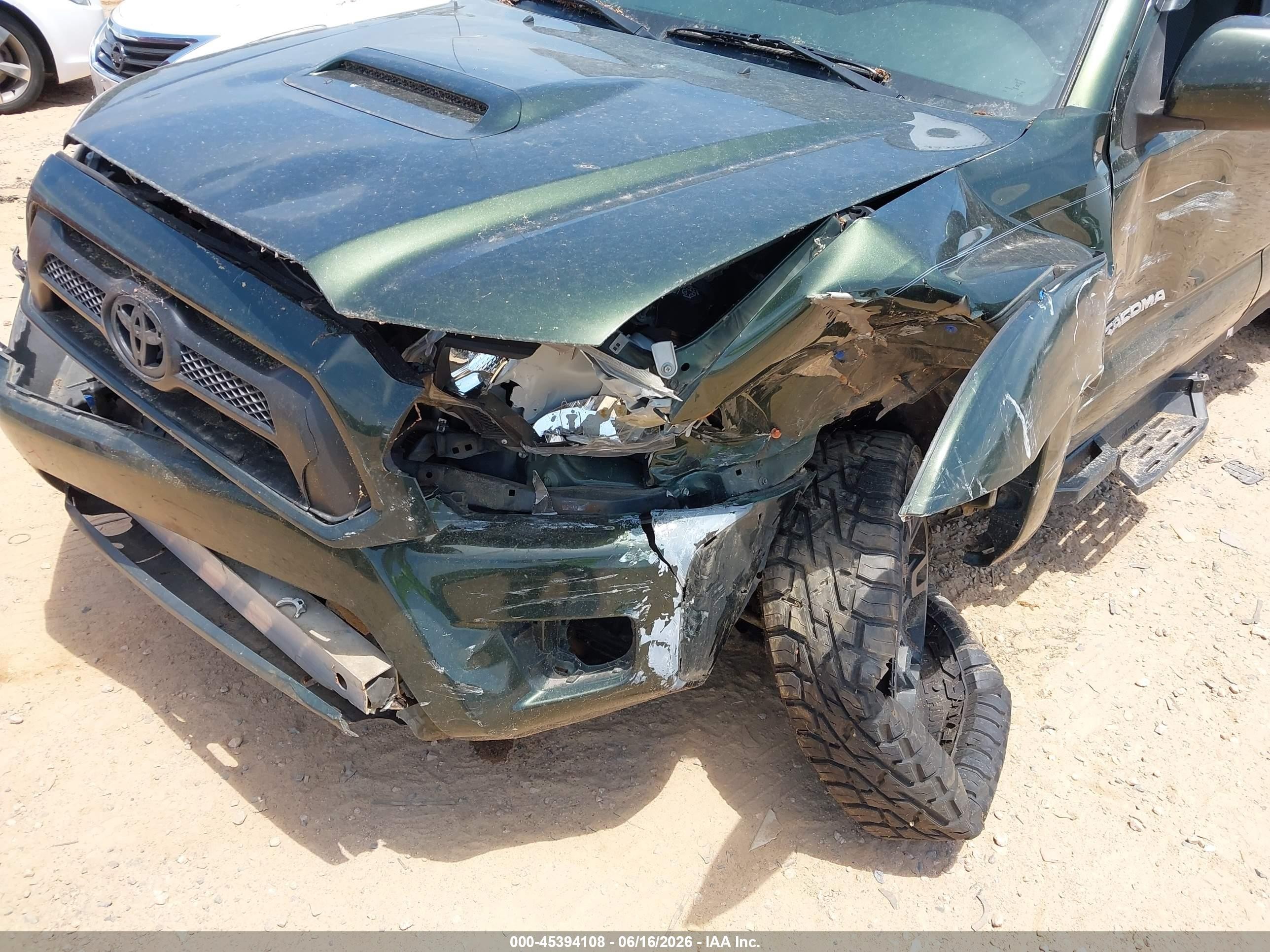 2013 Toyota Tacoma Base V6 Green vin: 5TFLU4EN5DX061659