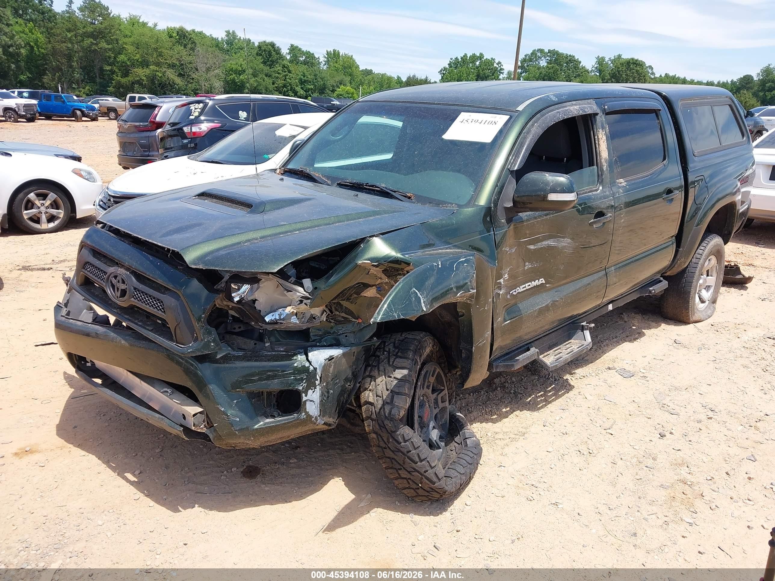 2013 Toyota Tacoma Base V6 Green vin: 5TFLU4EN5DX061659