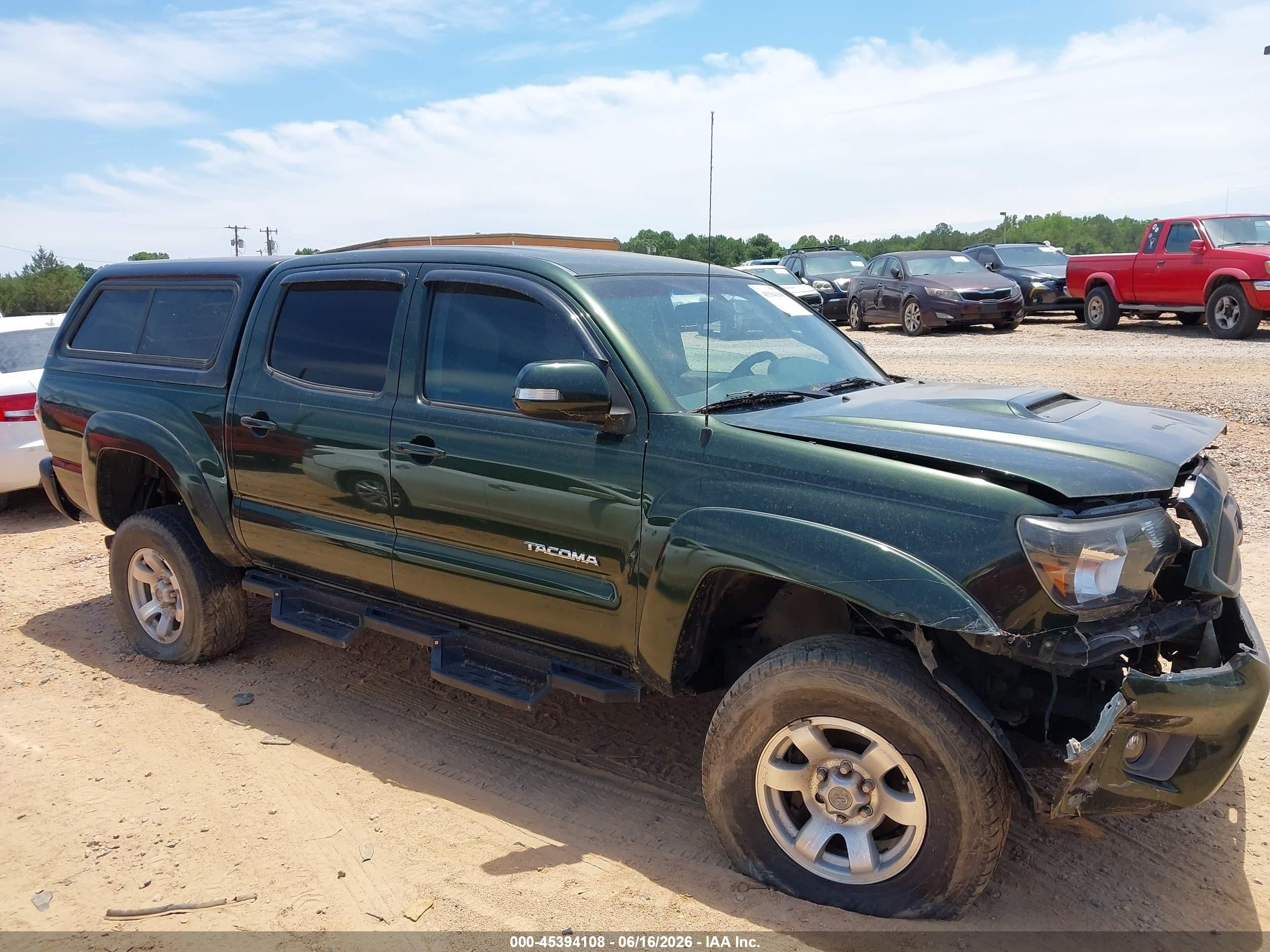 2013 Toyota Tacoma Base V6 Green vin: 5TFLU4EN5DX061659