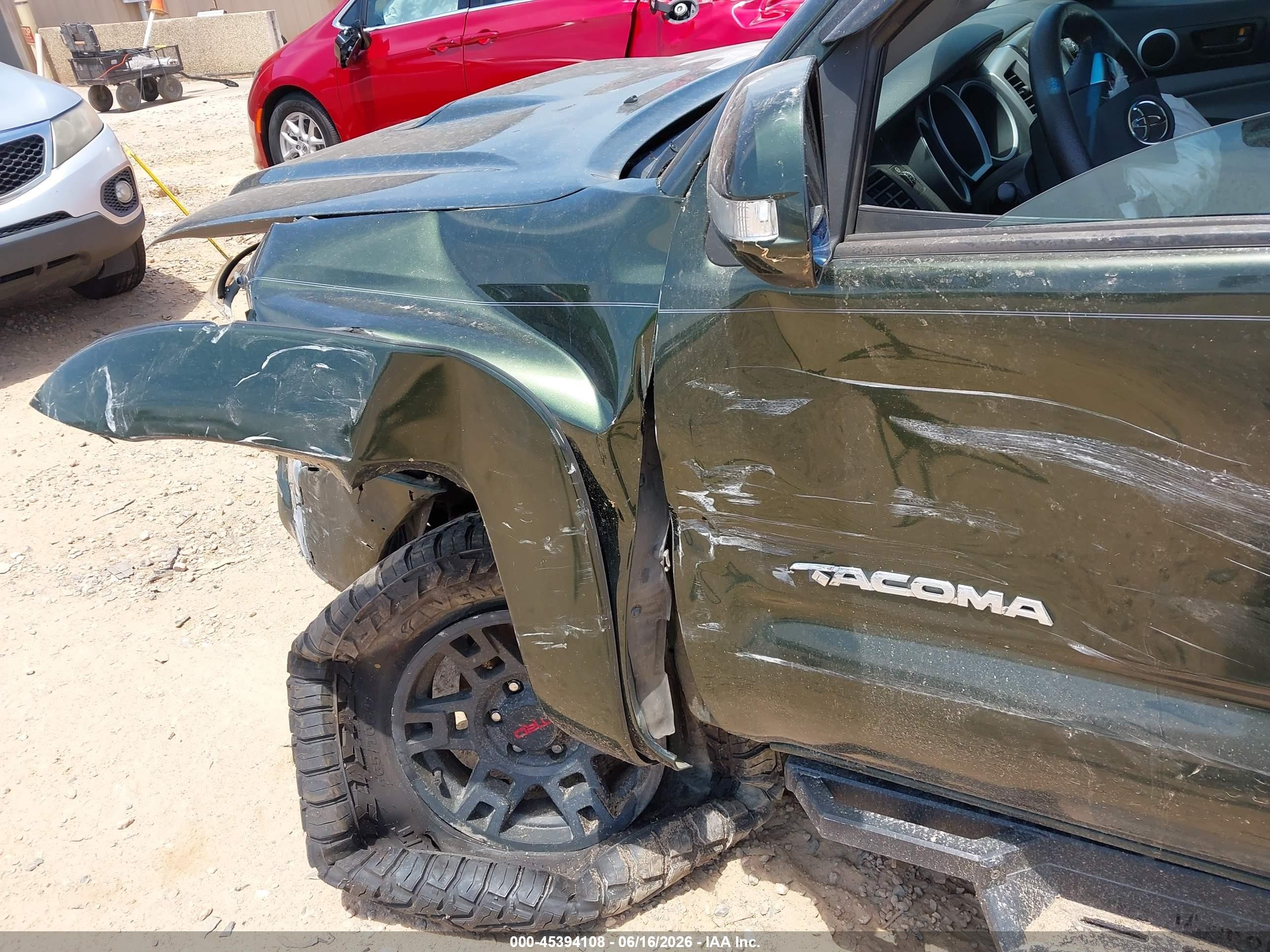 2013 Toyota Tacoma Base V6 Green vin: 5TFLU4EN5DX061659