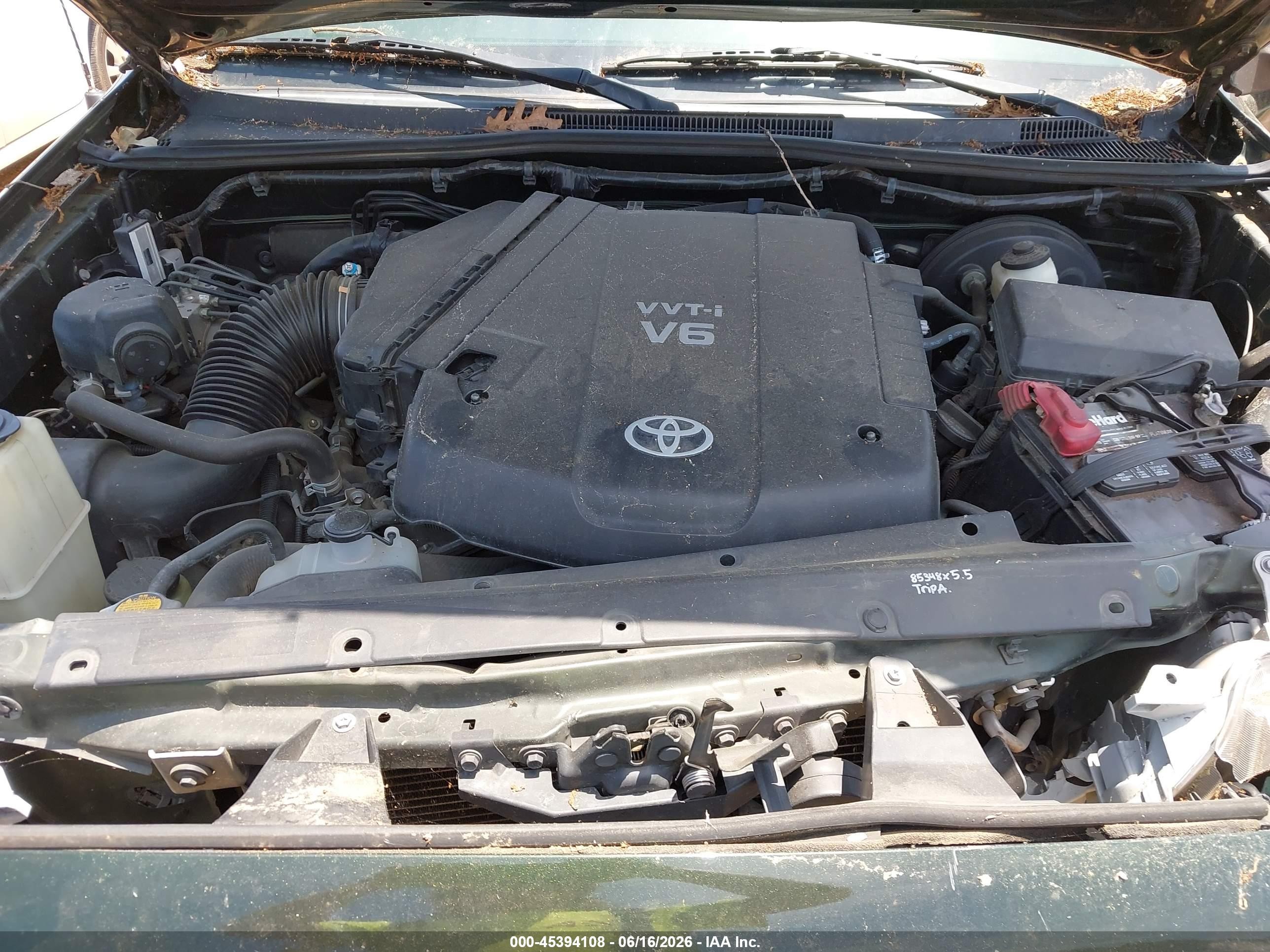 2013 Toyota Tacoma Base V6 Green vin: 5TFLU4EN5DX061659