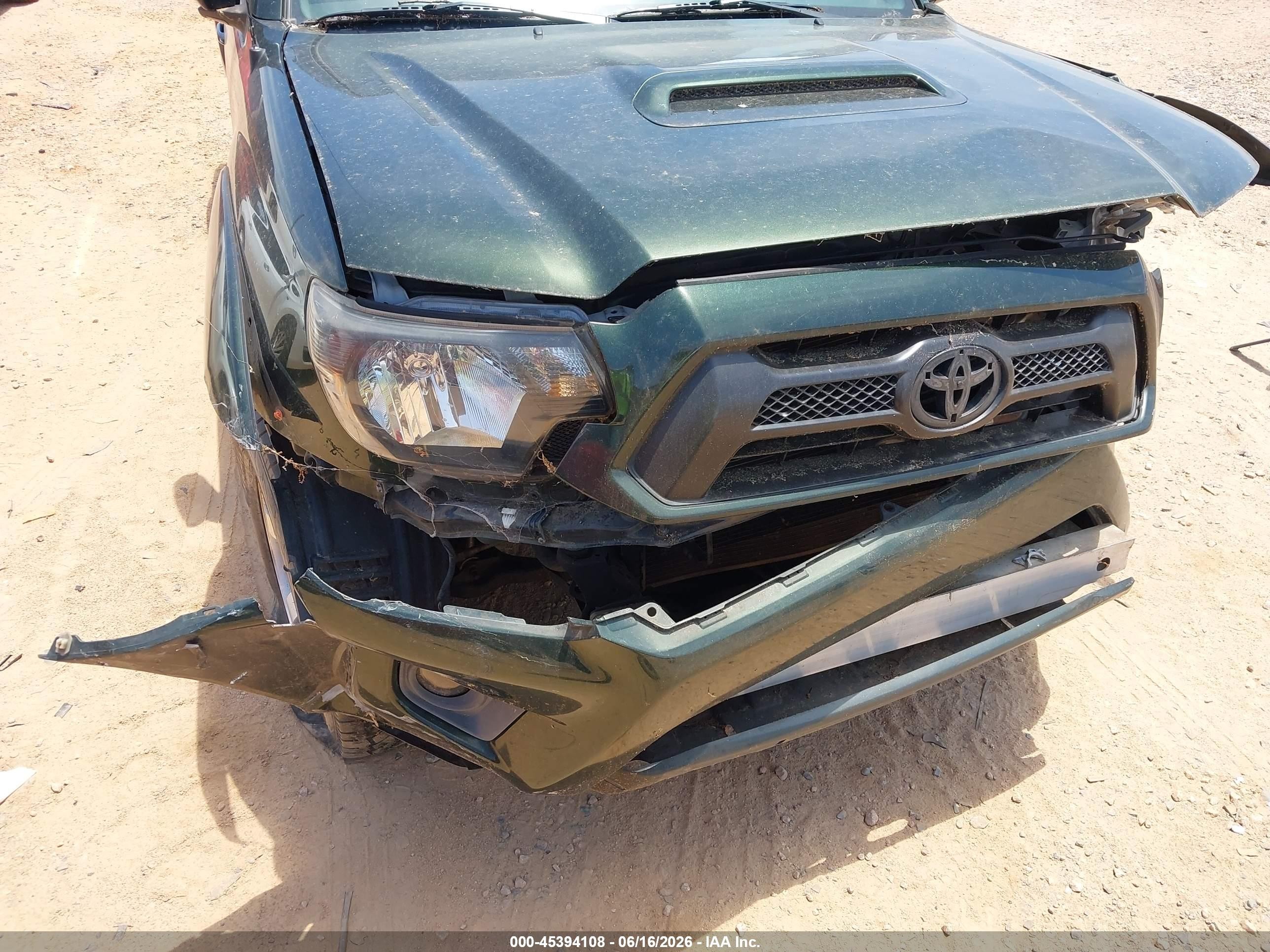 2013 Toyota Tacoma Base V6 Green vin: 5TFLU4EN5DX061659