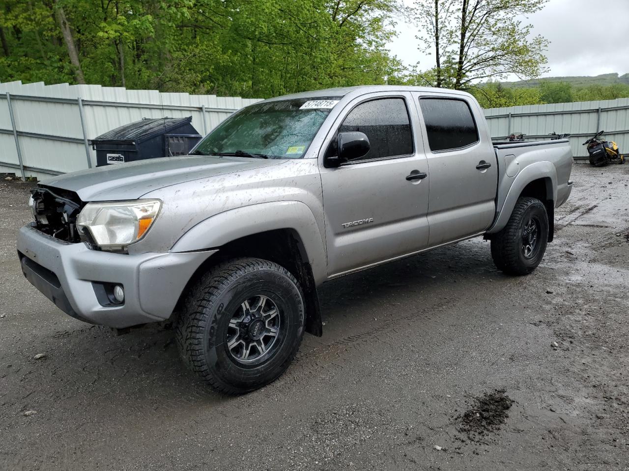 2014 Toyota Tacoma Double Cab Серебряный vin: 5TFLU4EN5EX099295