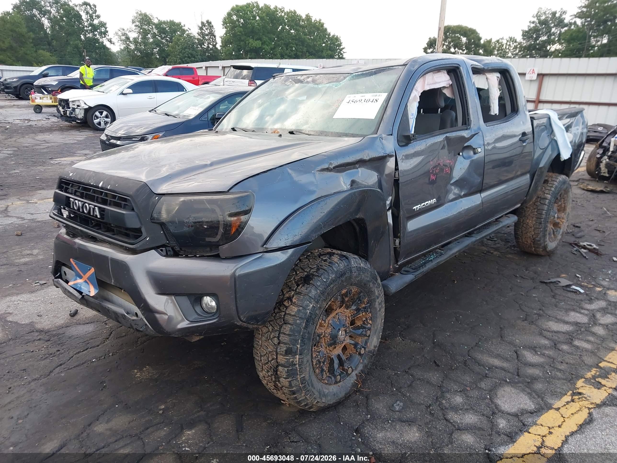 2015 Toyota Tacoma Base V6 Gray vin: 5TFLU4EN5FX111236