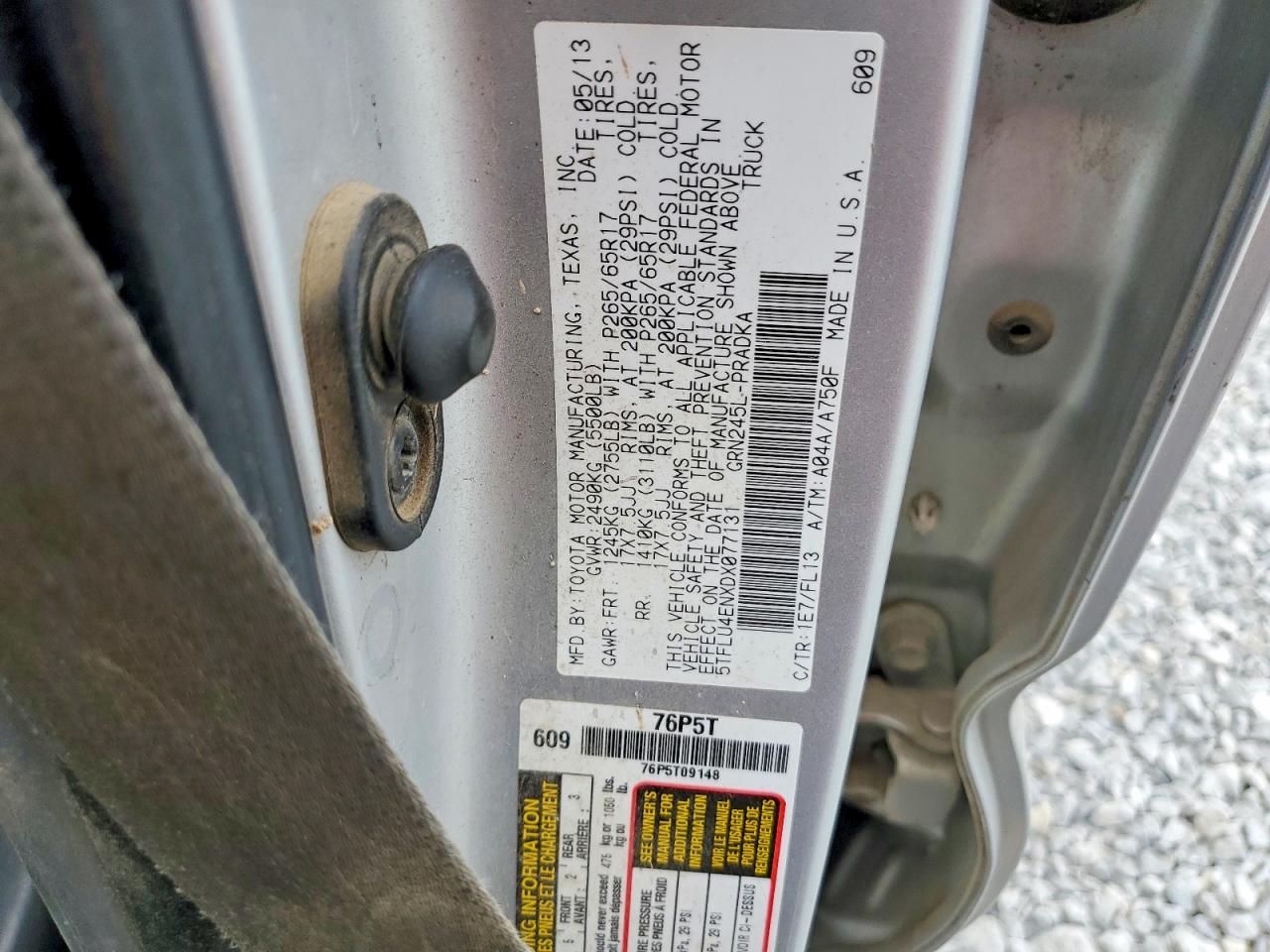 2013 Toyota Tacoma Double Cab Silver vin: 5TFLU4ENXDX077131