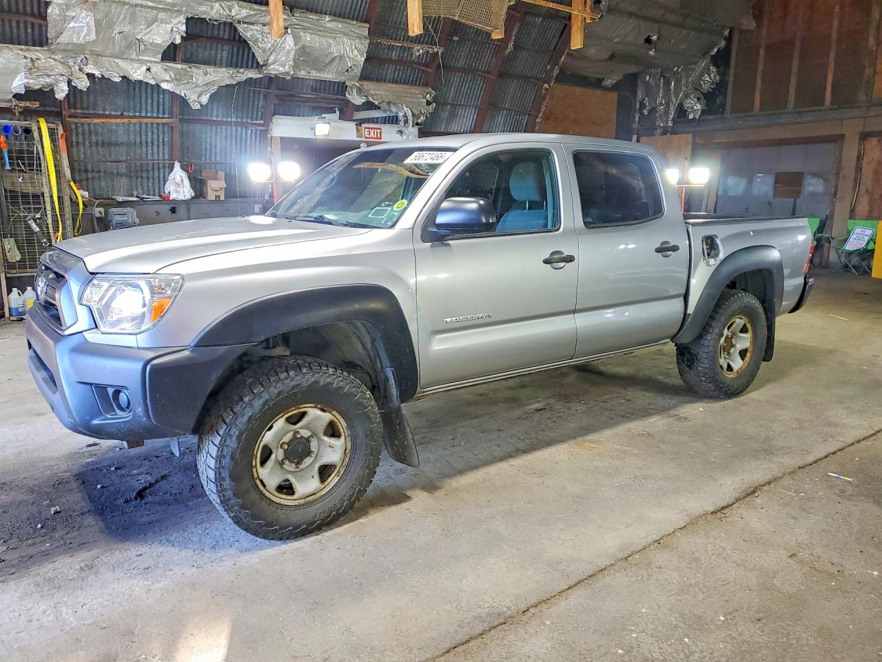2014 Toyota Tacoma Double Cab Silver vin: 5TFLU4ENXEX093413