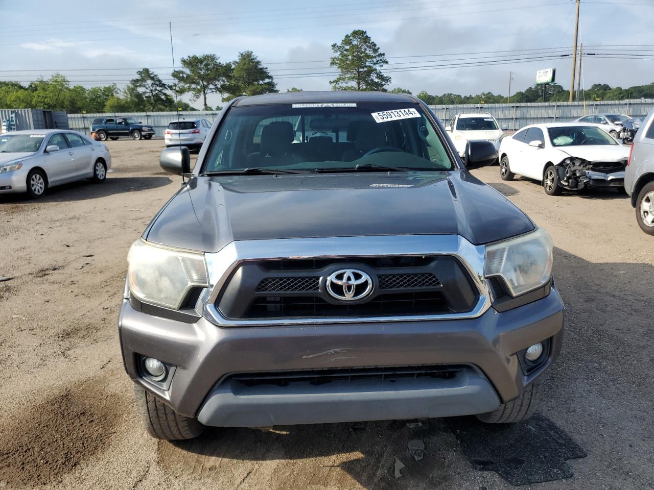 2014 Toyota Tacoma Double Cab Gray vin: 5TFLU4ENXEX107374