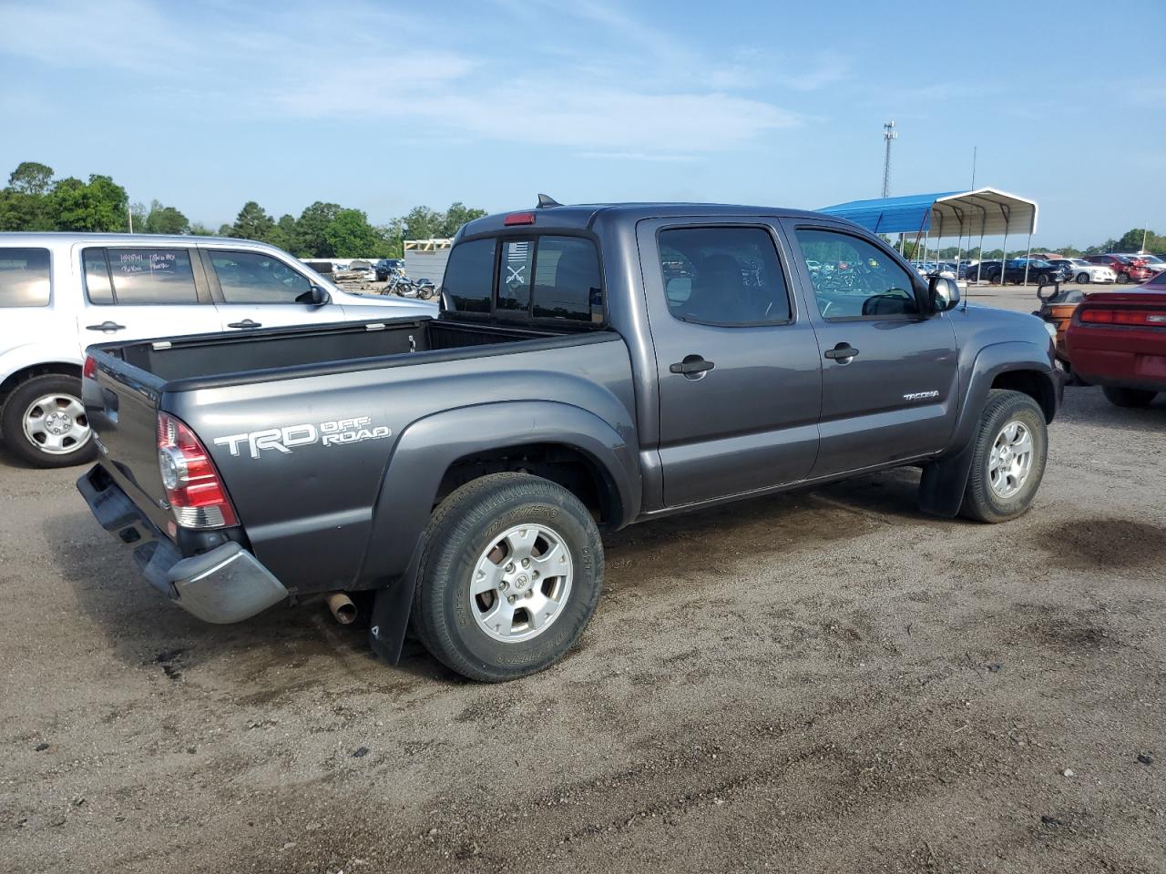 2014 Toyota Tacoma Double Cab Gray vin: 5TFLU4ENXEX107374