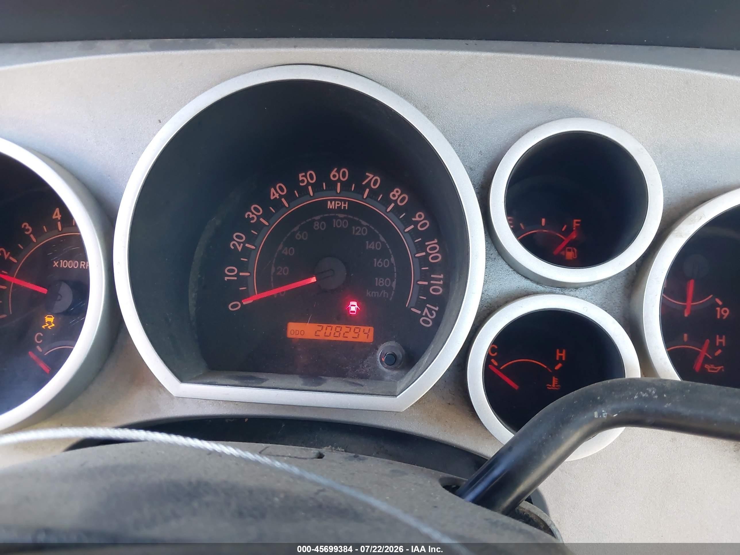 2007 Toyota Tundra Base 5.7l V8 Red vin: 5TFLV52137X004403