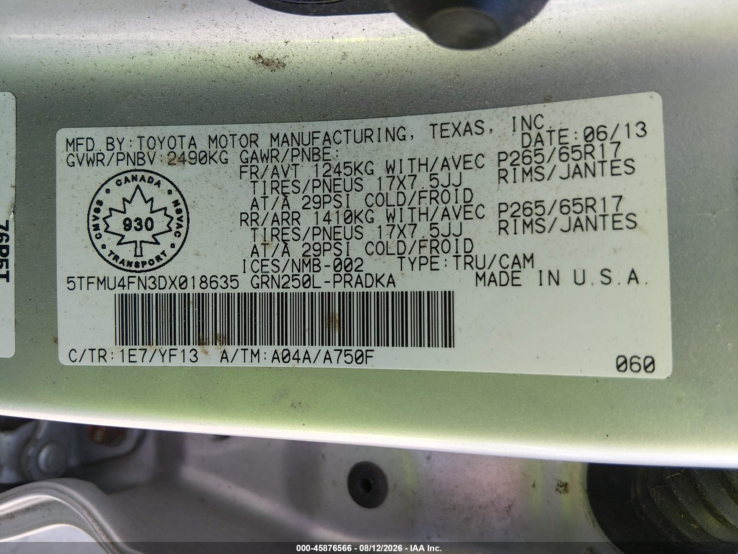 2013 Toyota Tacoma V6 Серебряный vin: 5TFMU4FN3DX018635