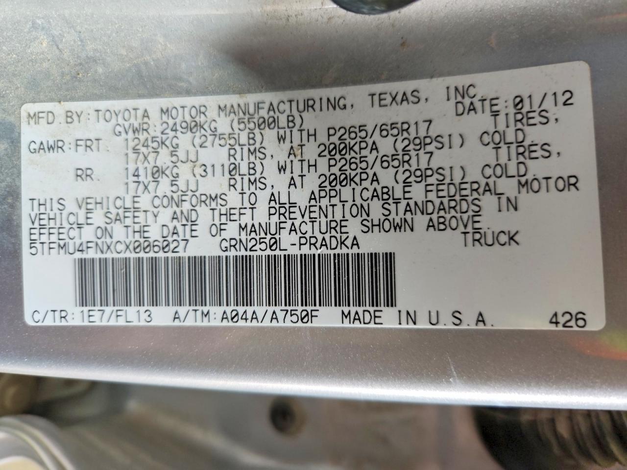 2012 Toyota Tacoma Double Cab Long Bed Silver vin: 5TFMU4FNXCX006027
