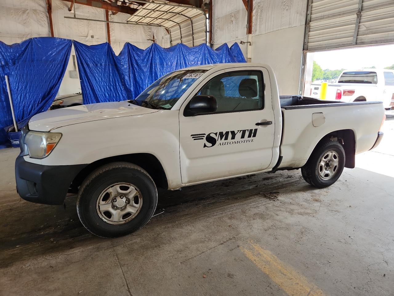 2014 Toyota Tacoma Base White vin: 5TFNX4CN3EX038157 Damage: Left Front Fender, Chipped, 3