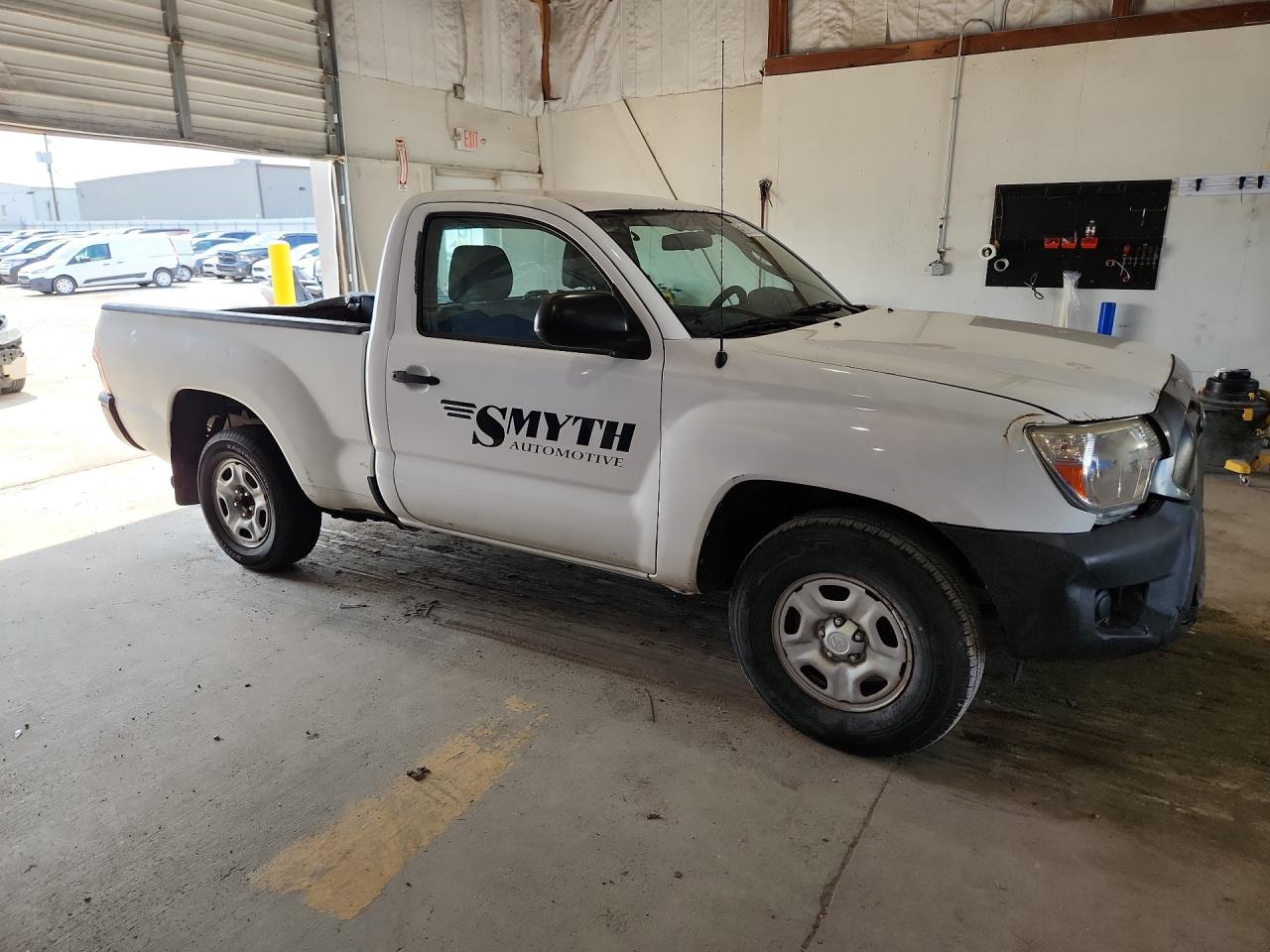 2014 Toyota Tacoma Base White vin: 5TFNX4CN3EX038157 Damage: Right Head Lamp, Faded, Repair Required