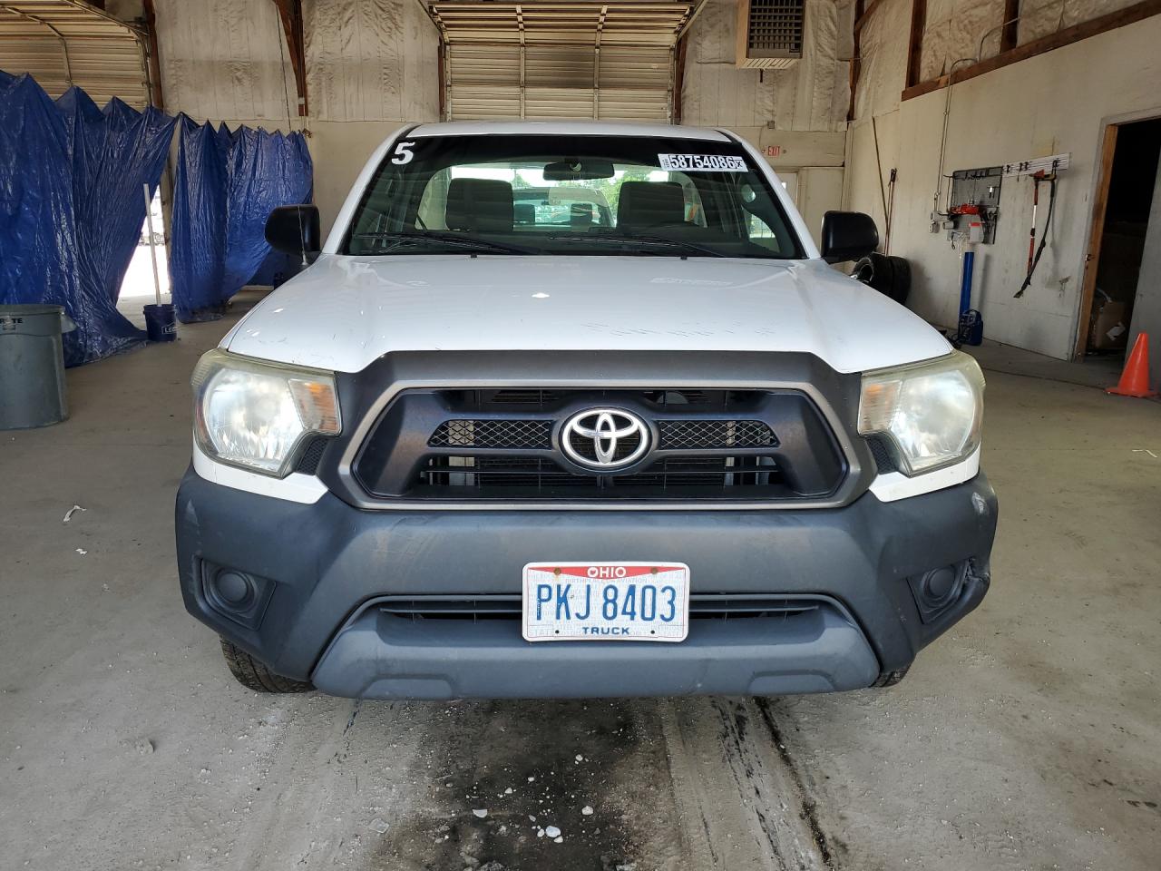 2014 Toyota Tacoma Base White vin: 5TFNX4CN4EX042525 Damage: Left Head Lamp, Faded, Repair Required