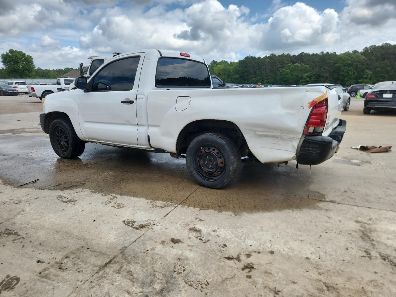 2014 Toyota Tacoma Base White vin: 5TFNX4CN6EX035608 Damage: Left Bed Side, Severe Damage, Replacement Required