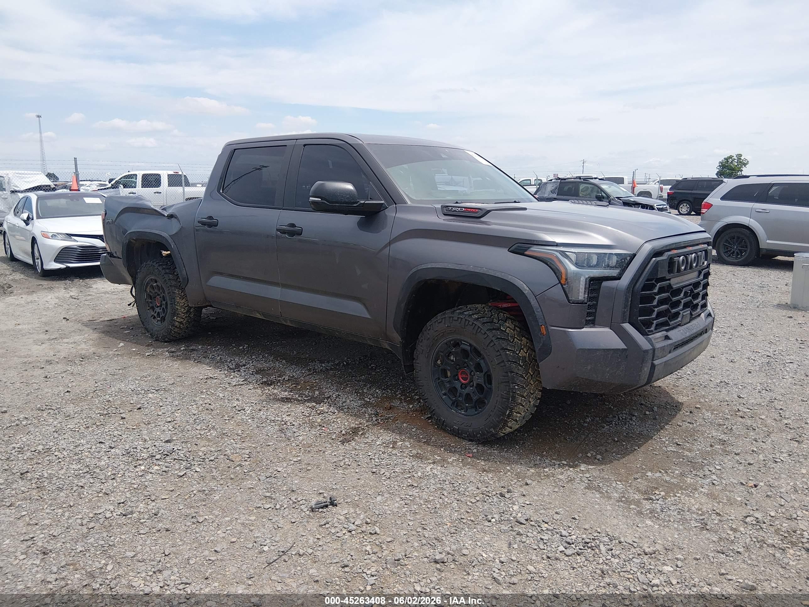 2024 Toyota Tundra Hybrid Trd Pro 4wd Gray vin: 5TFPC5DB8RX043424