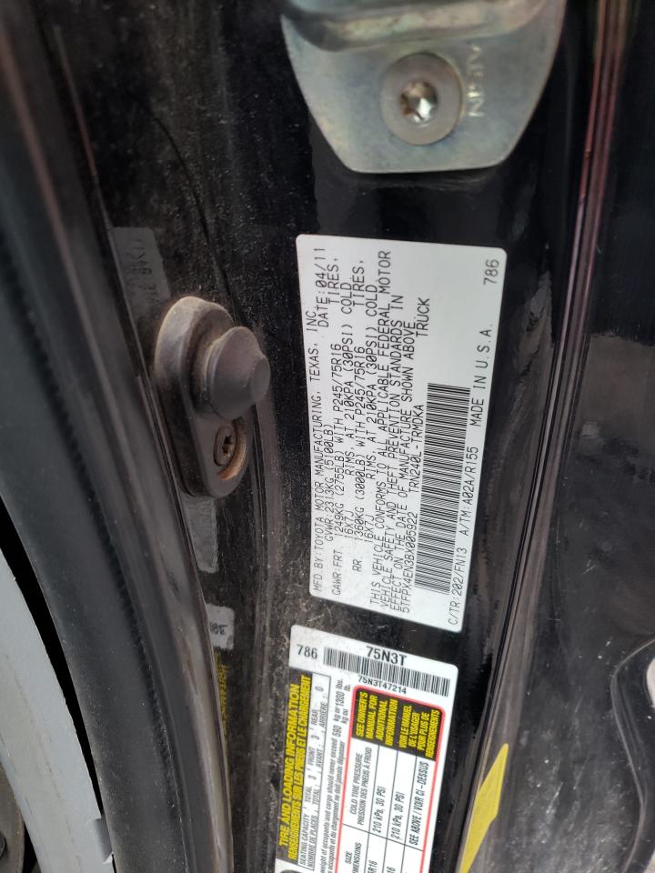 2011 Toyota Tacoma Black vin: 5TFPX4EN3BX005922