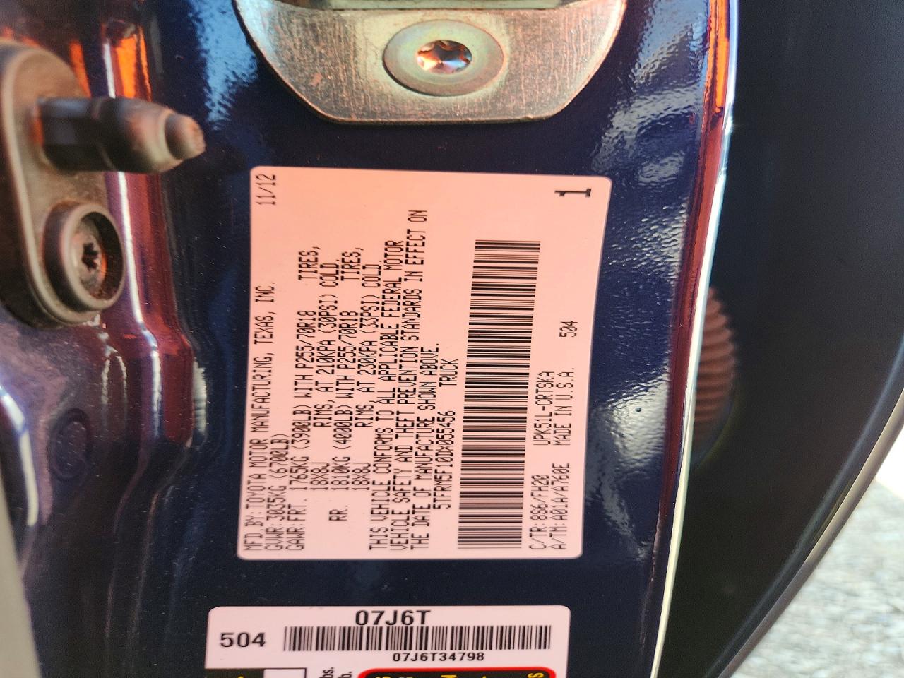 2013 Toyota Tundra Double Cab Sr5 Blue vin: 5TFRM5F10DX055456
