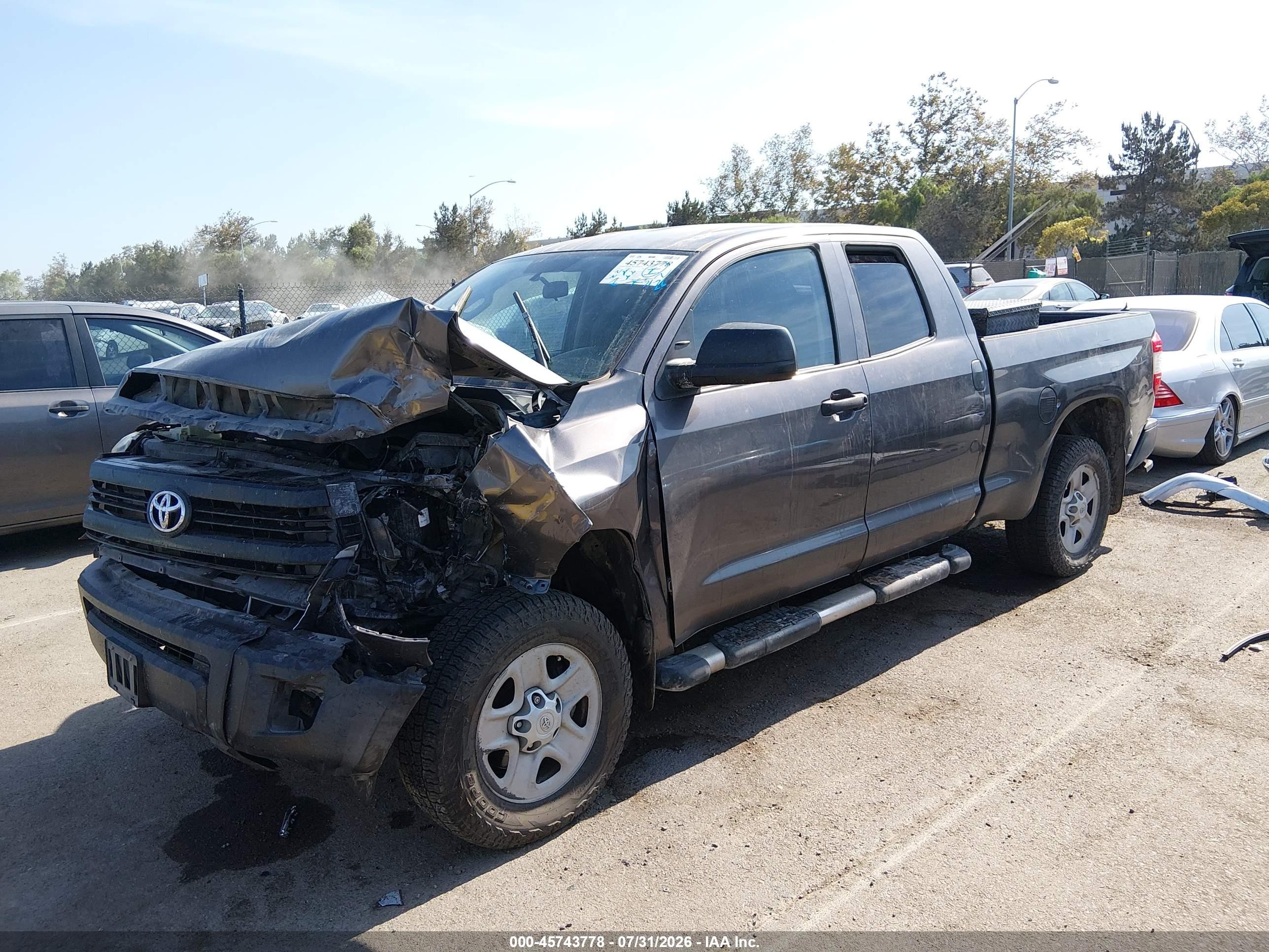 2015 Toyota Tundra Sr 4.6l V8 Gray vin: 5TFRM5F12FX090440