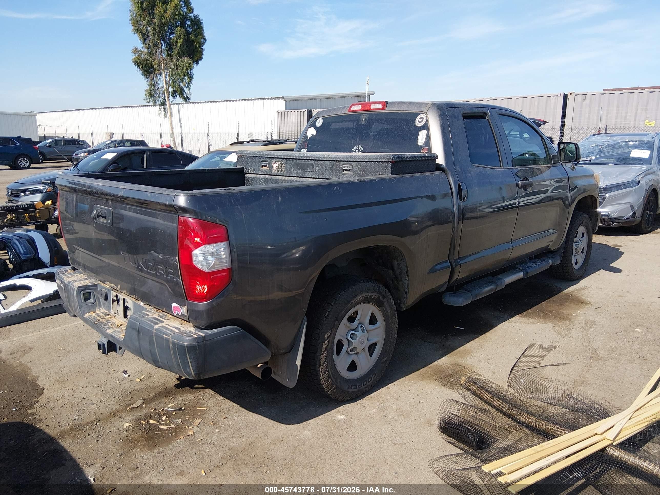 2015 Toyota Tundra Sr 4.6l V8 Gray vin: 5TFRM5F12FX090440