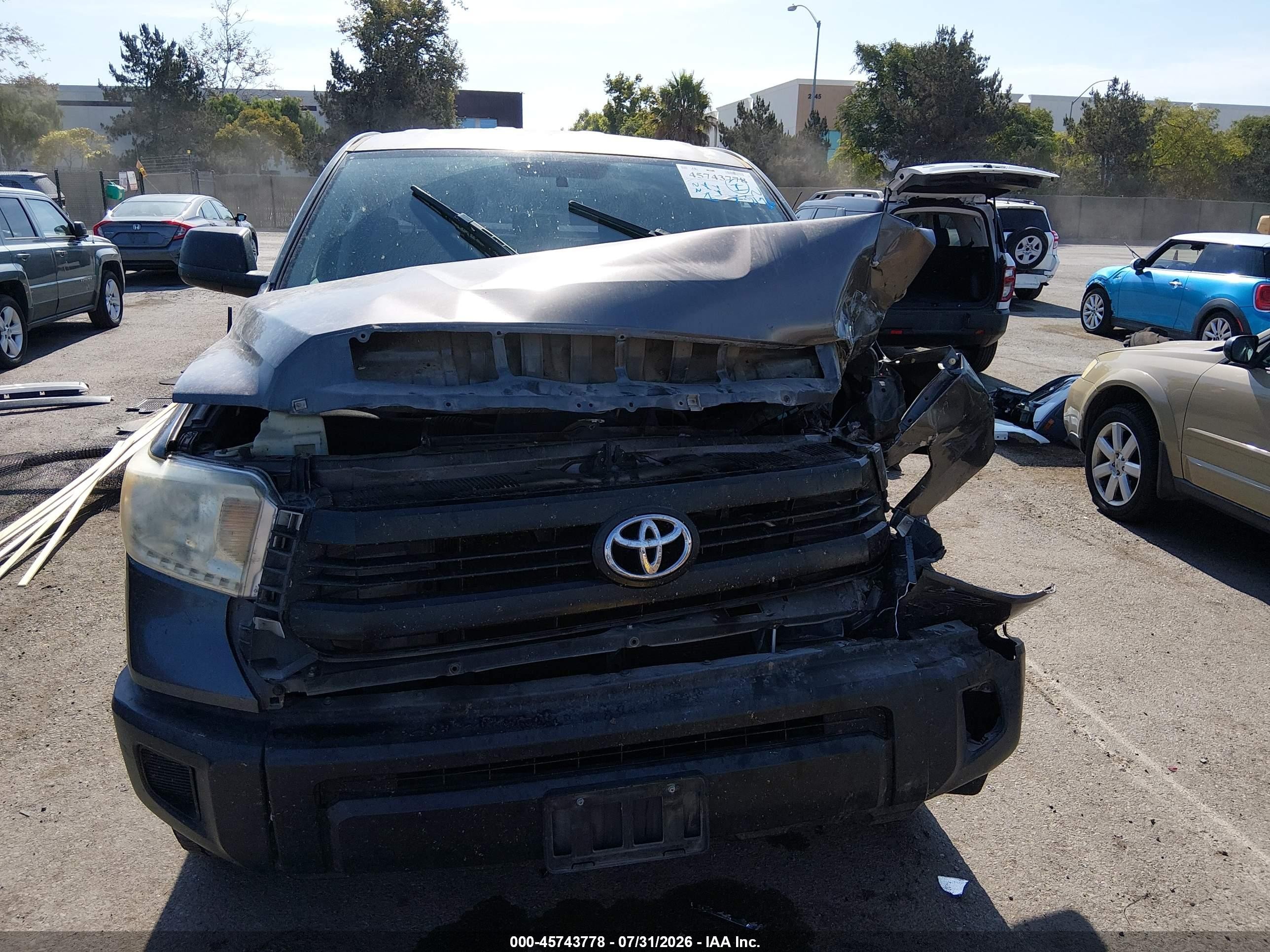 2015 Toyota Tundra Sr 4.6l V8 Gray vin: 5TFRM5F12FX090440
