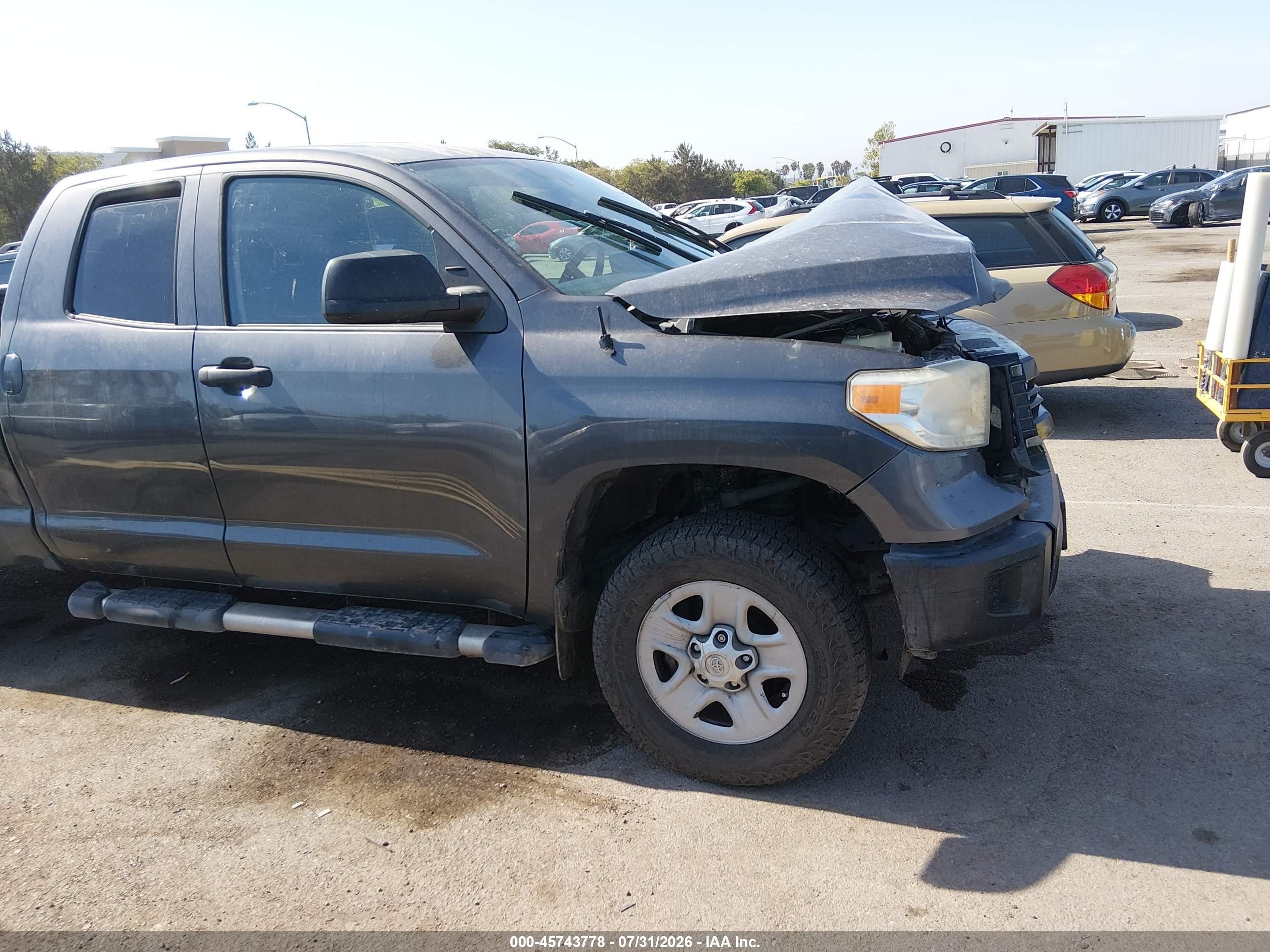 2015 Toyota Tundra Sr 4.6l V8 Gray vin: 5TFRM5F12FX090440