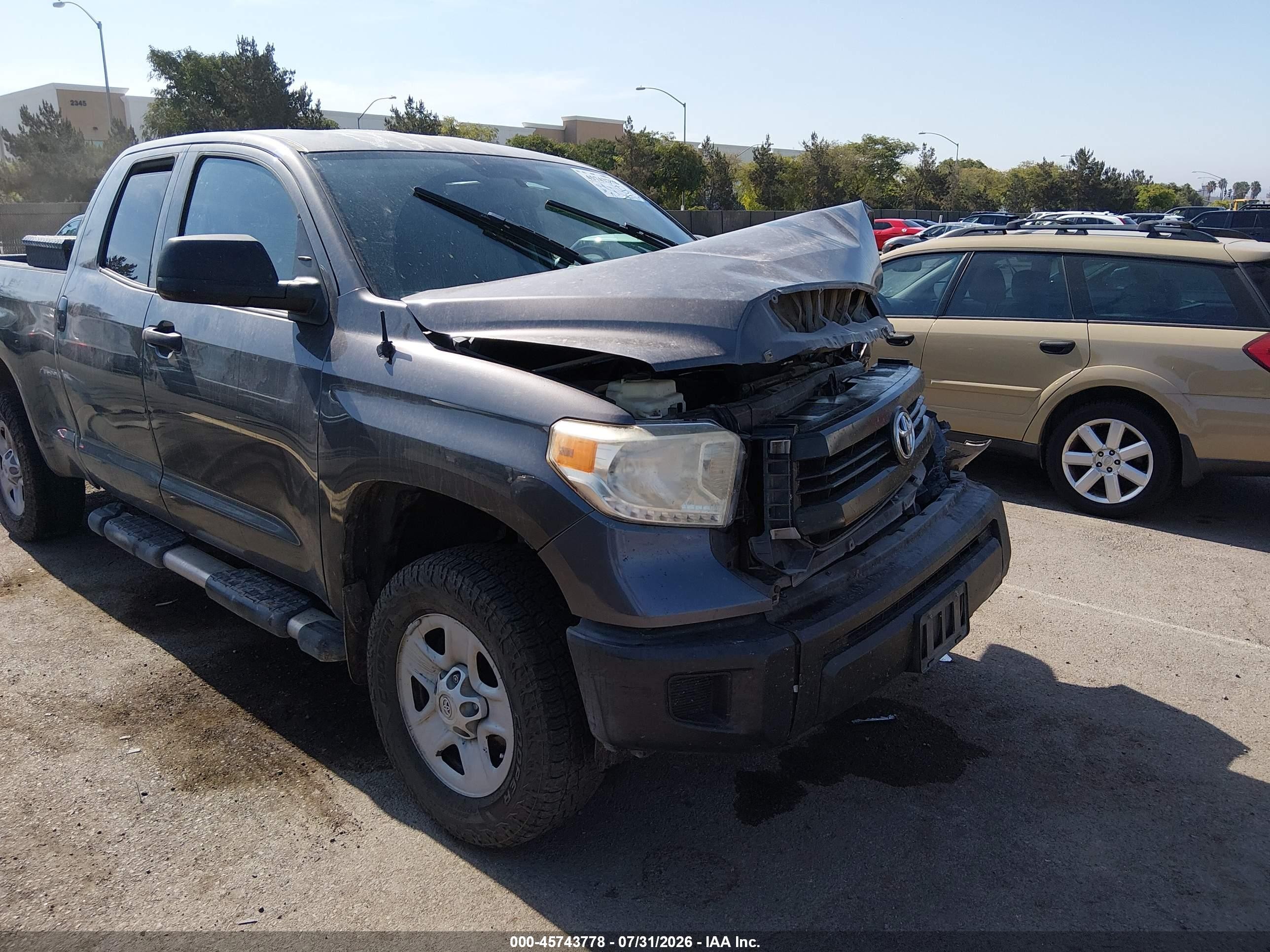 2015 Toyota Tundra Sr 4.6l V8 Gray vin: 5TFRM5F12FX090440