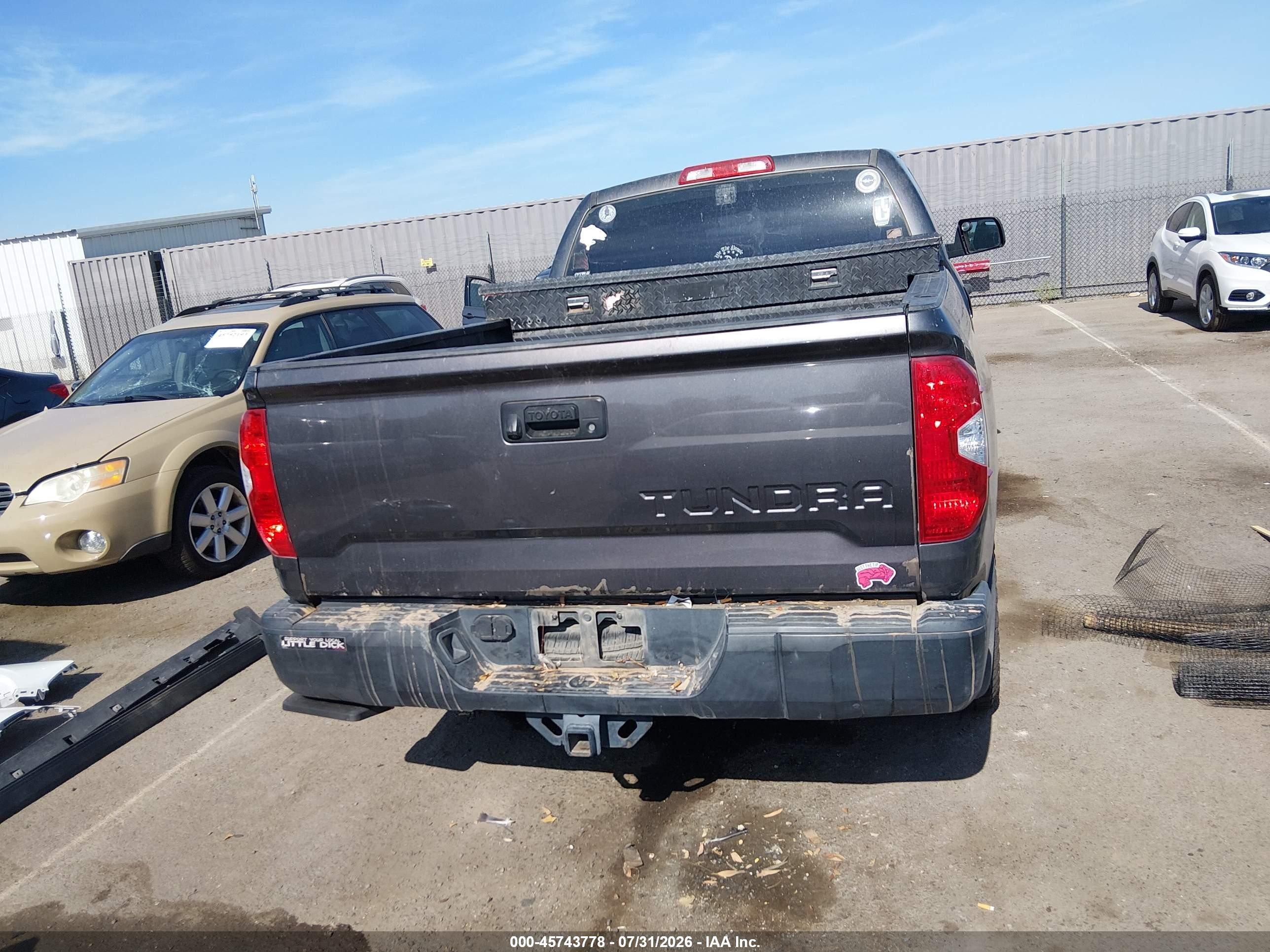 2015 Toyota Tundra Sr 4.6l V8 Gray vin: 5TFRM5F12FX090440