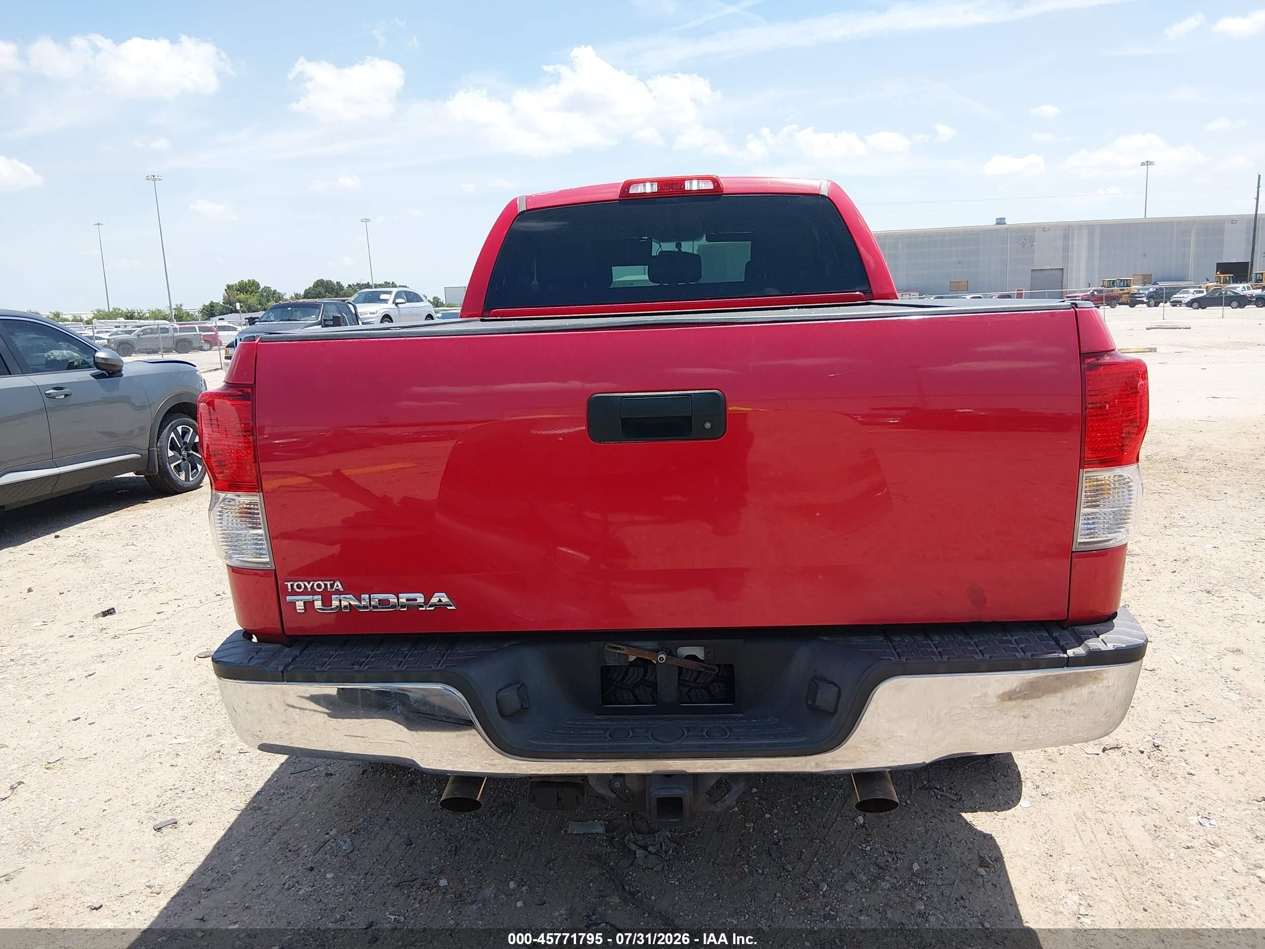 2010 Toyota Tundra Grade 4.6l V8 Red vin: 5TFRM5F13AX015061