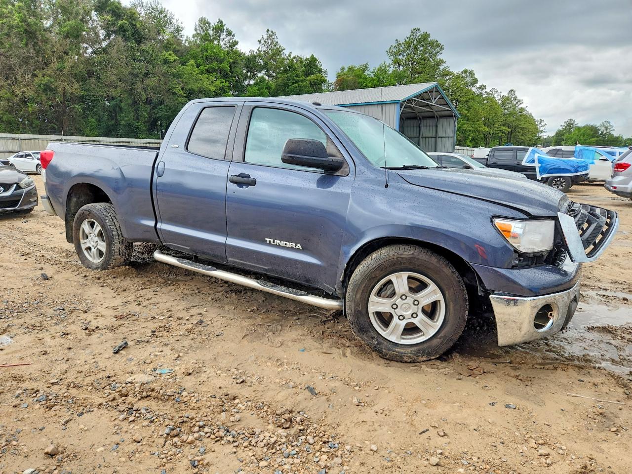 2010 Toyota Tundra Double Cab Sr5 Blue vin: 5TFRM5F14AX013982