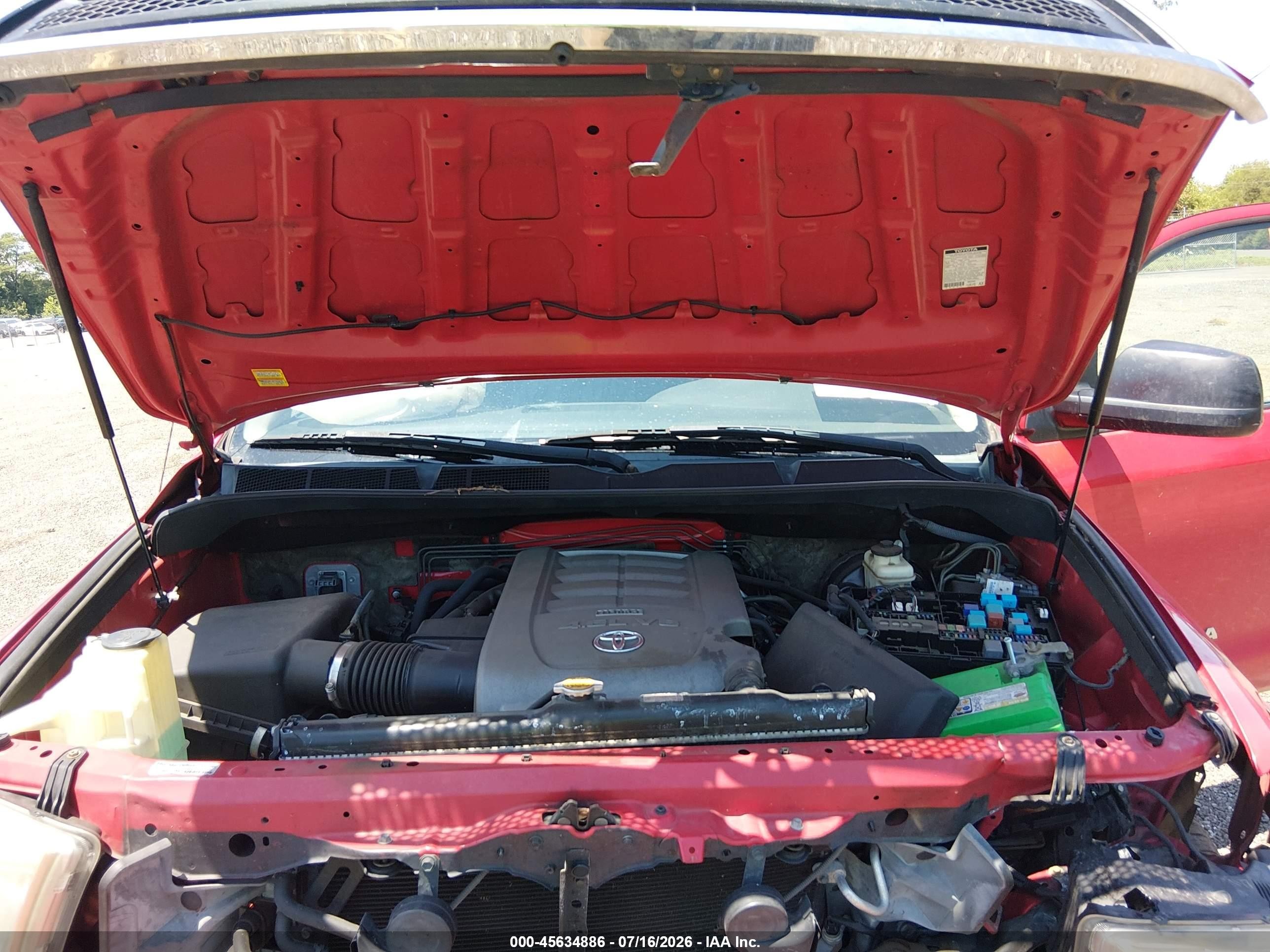 2010 Toyota Tundra Grade 4.6l V8 Red vin: 5TFRM5F16AX019556