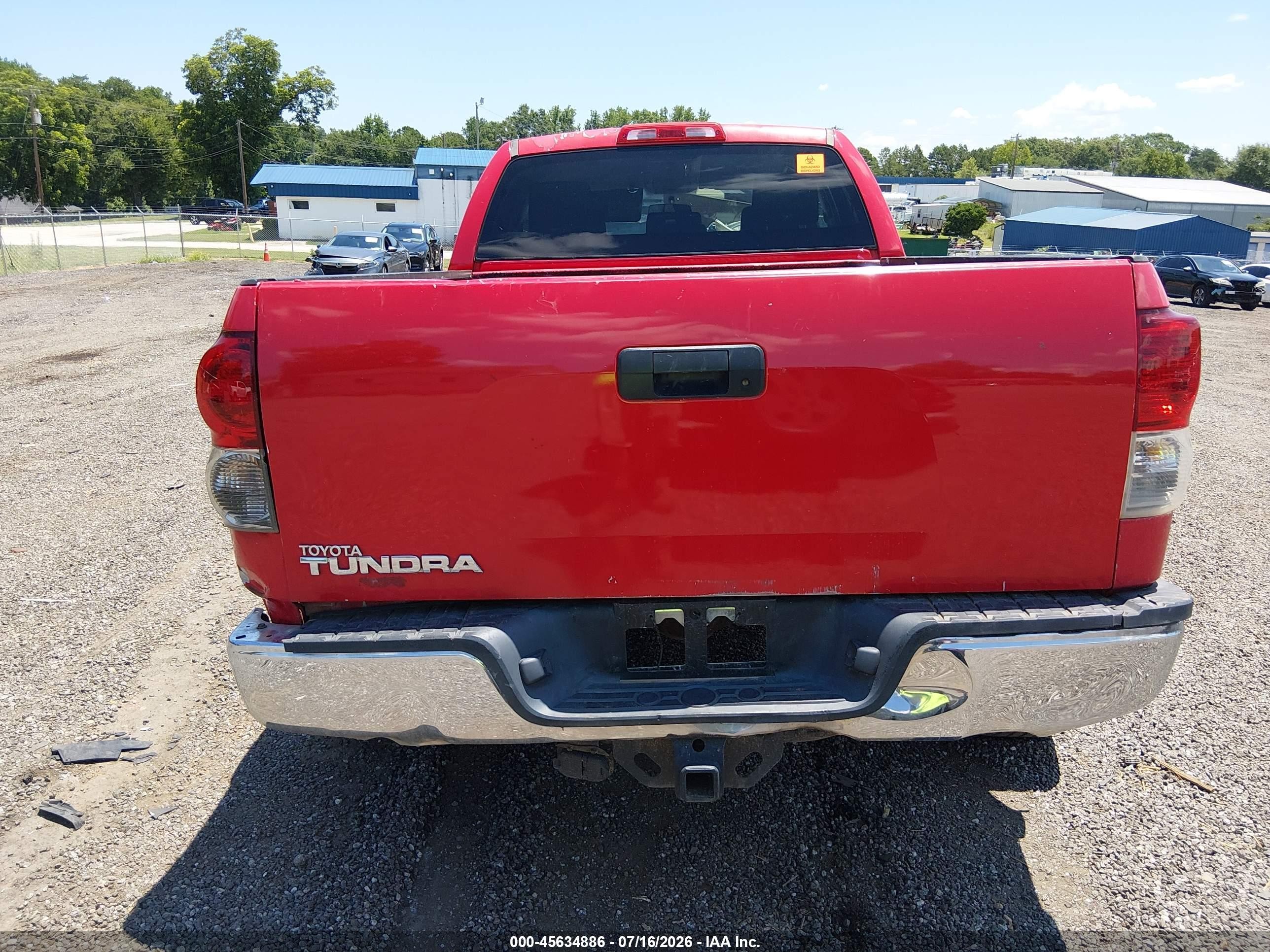 2010 Toyota Tundra Grade 4.6l V8 Red vin: 5TFRM5F16AX019556