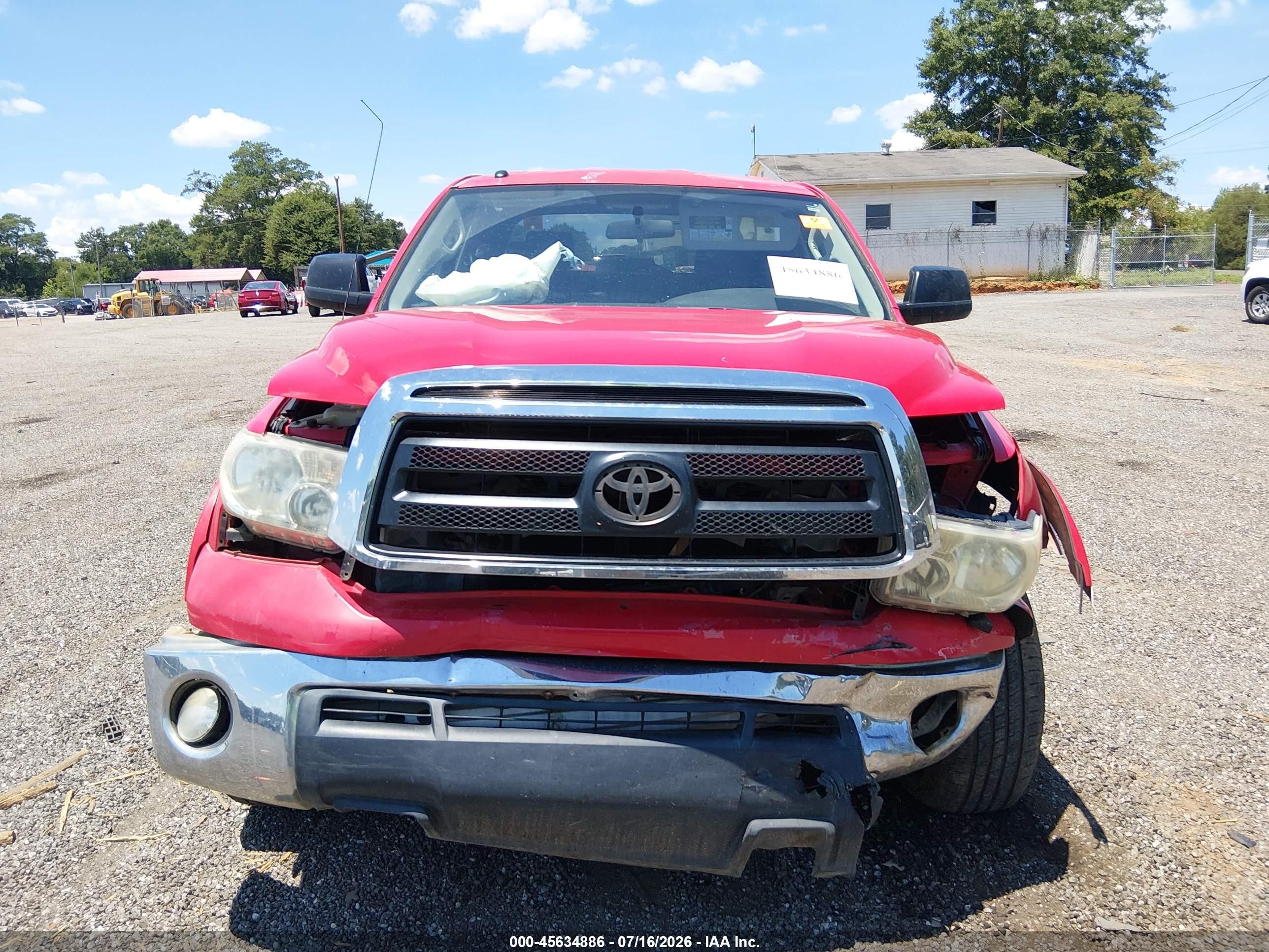 2010 Toyota Tundra Grade 4.6l V8 Red vin: 5TFRM5F16AX019556