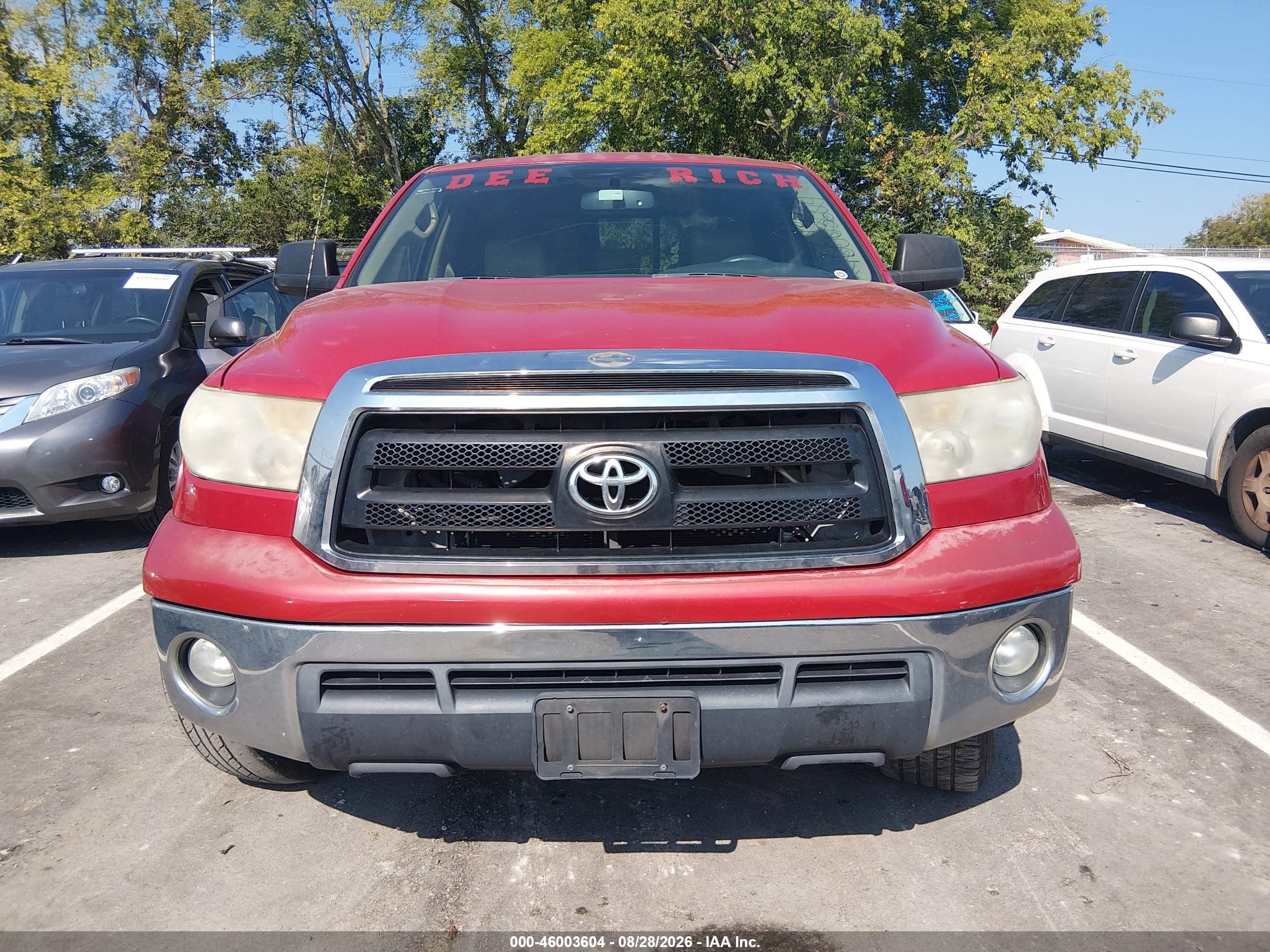 2012 Toyota Tundra Grade 4.6l V8 Red vin: 5TFRM5F17CX038359