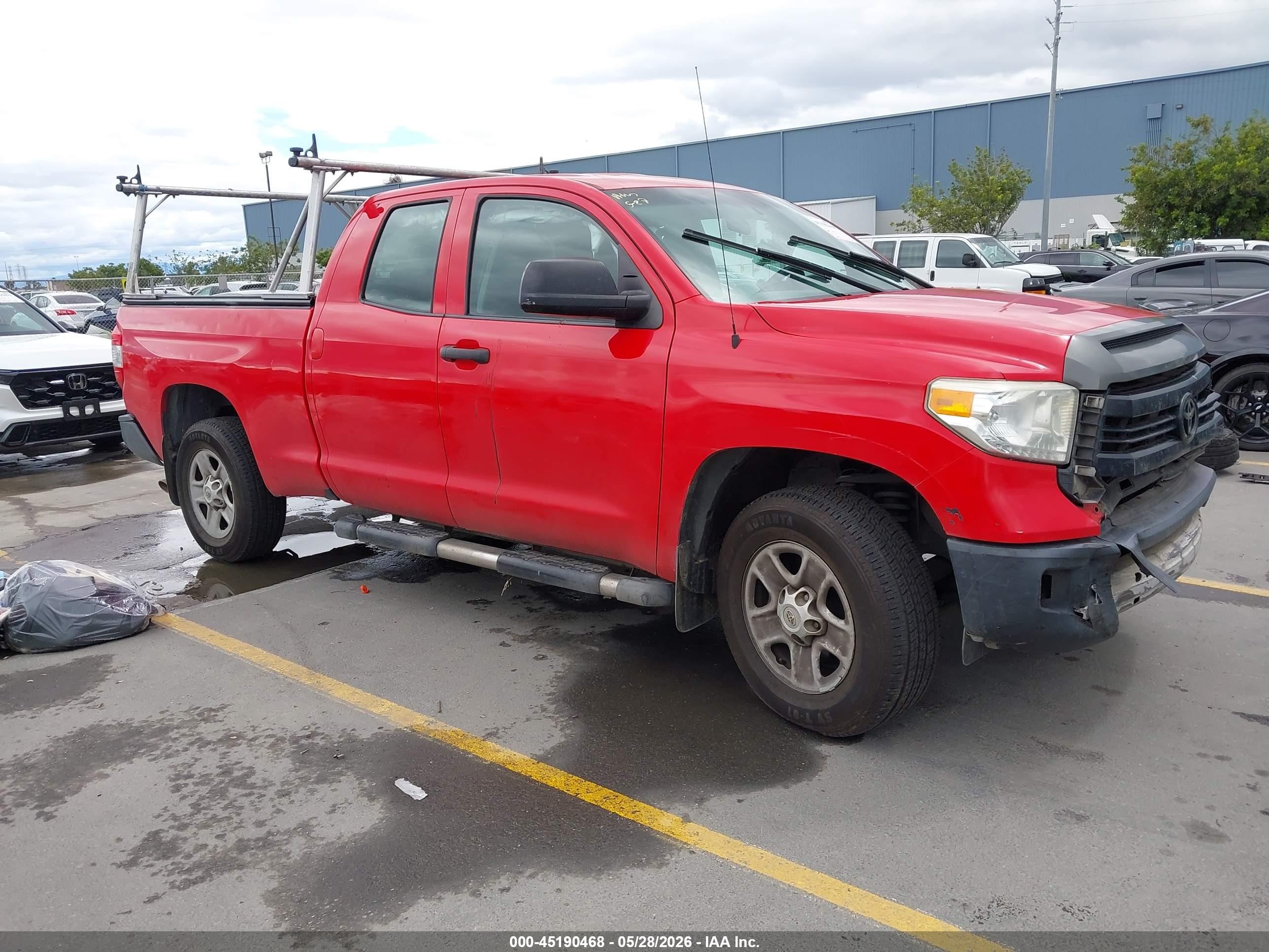2014 Toyota Tundra Sr 4.6l V8 Red vin: 5TFRM5F18EX080512