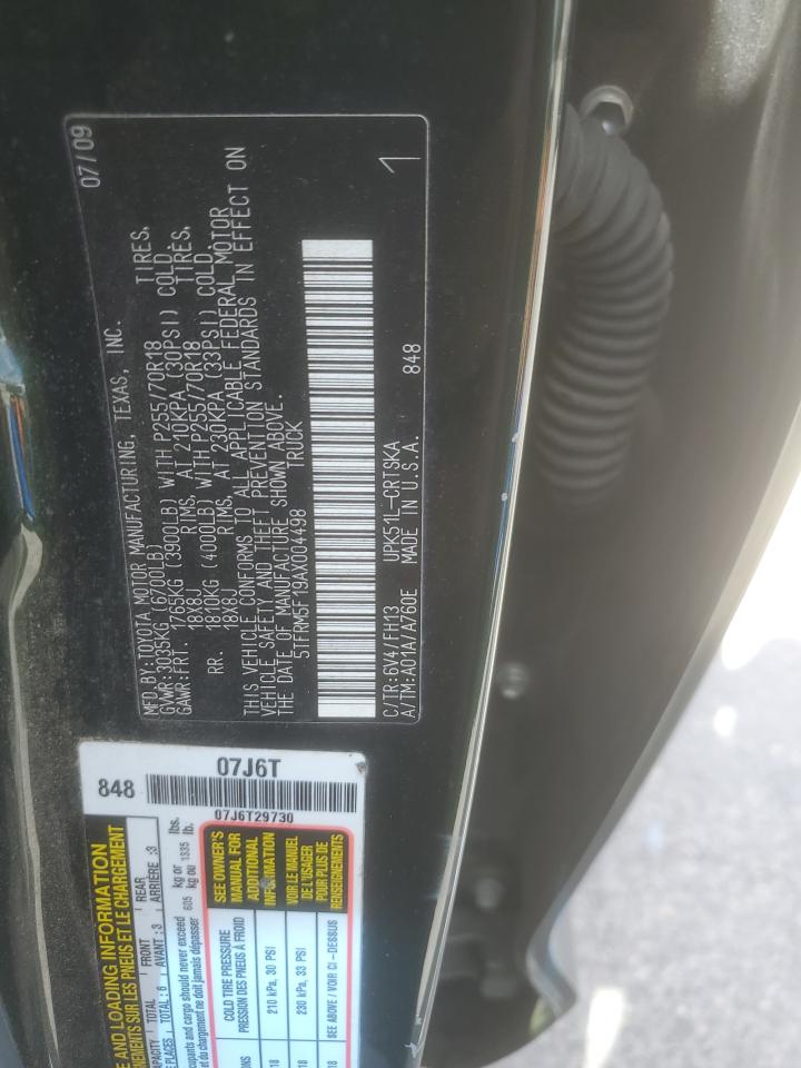 2010 Toyota Tundra Double Cab Sr5 Green vin: 5TFRM5F19AX004498