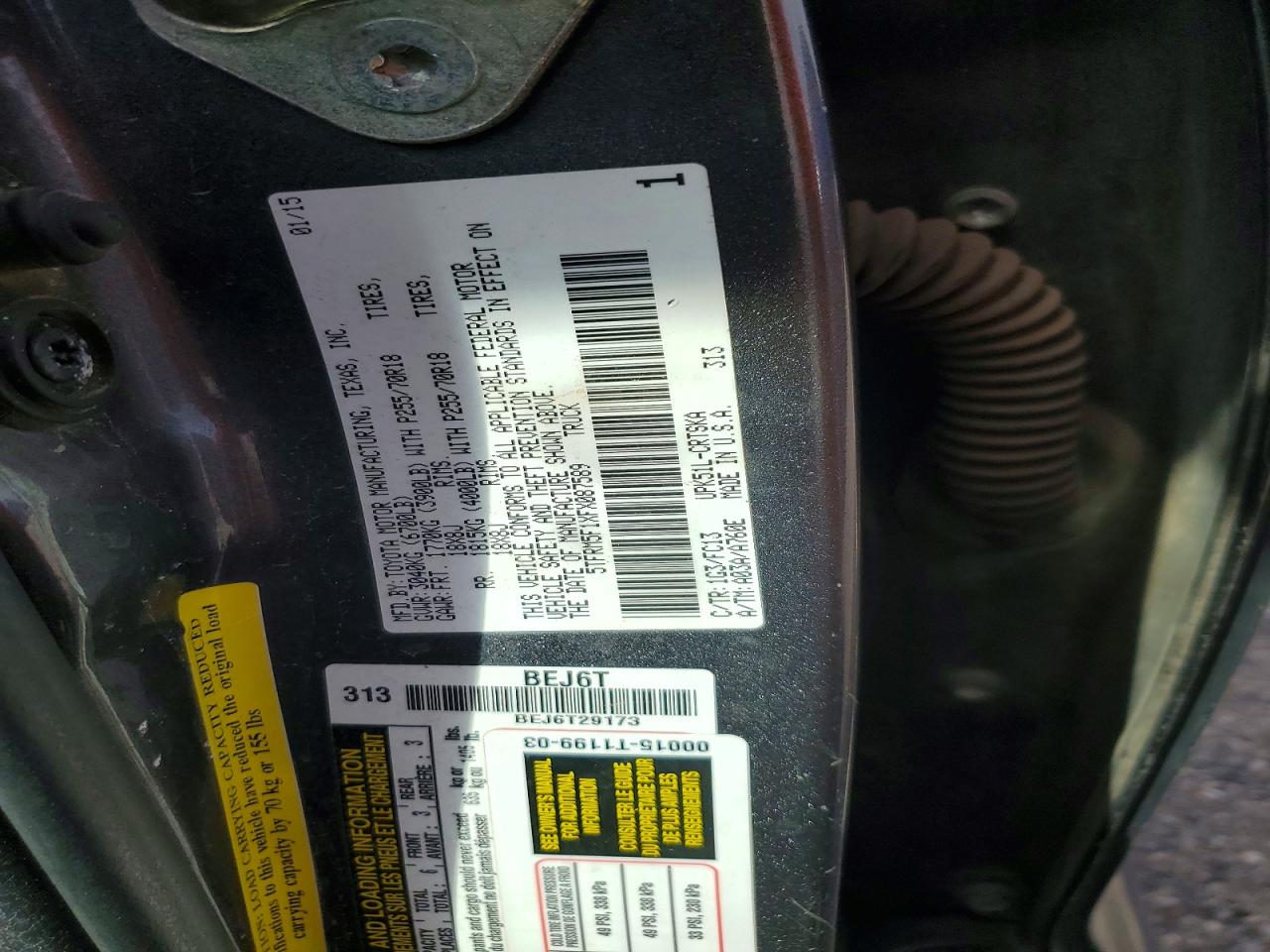 2015 Toyota Tundra Sr5 Gray vin: 5TFRM5F1XFX087589