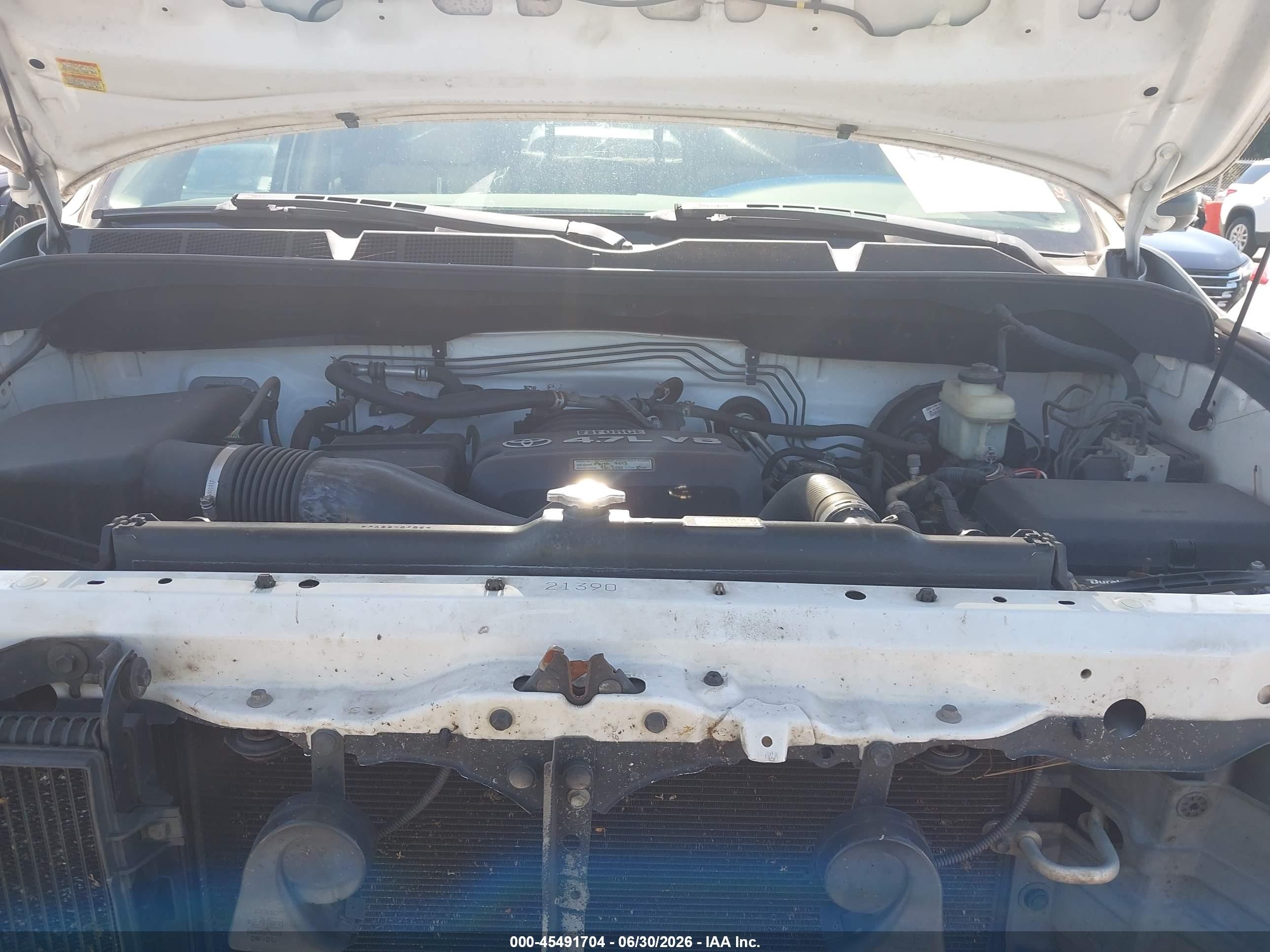 2007 Toyota Tundra Sr5 4.7l V8 White vin: 5TFRT54117X012691