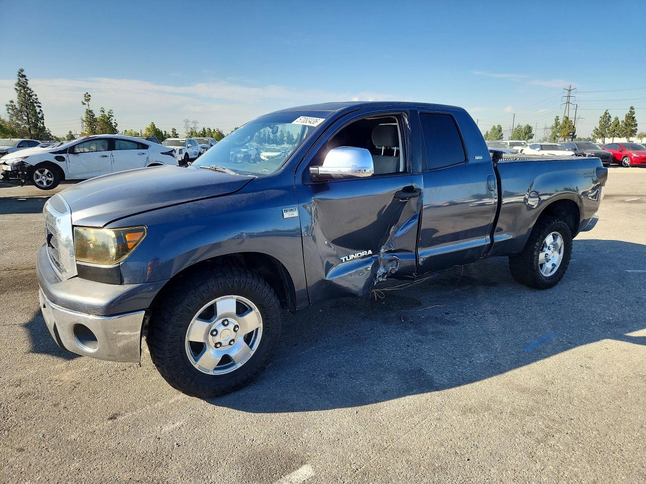 2007 Toyota Tundra Double Cab Sr5 Gray vin: 5TFRT54127X005975