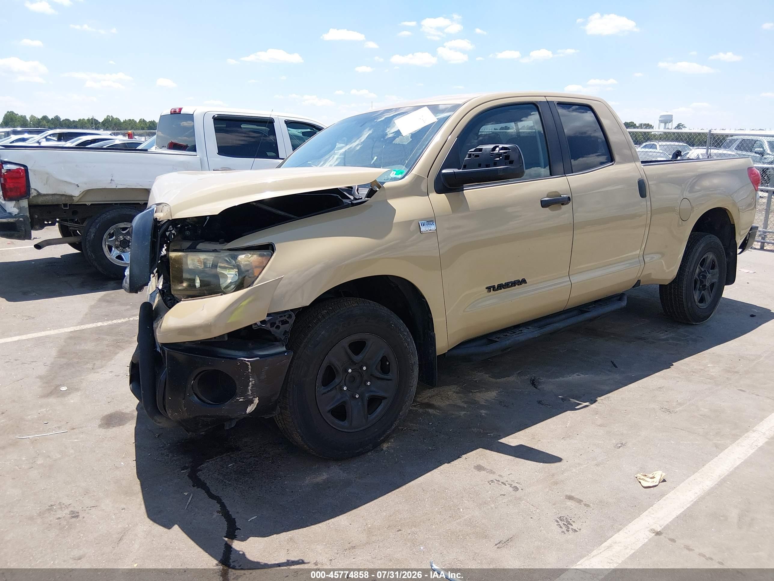 2008 Toyota Tundra Base 4.7l V8 Tan vin: 5TFRT54138X016906