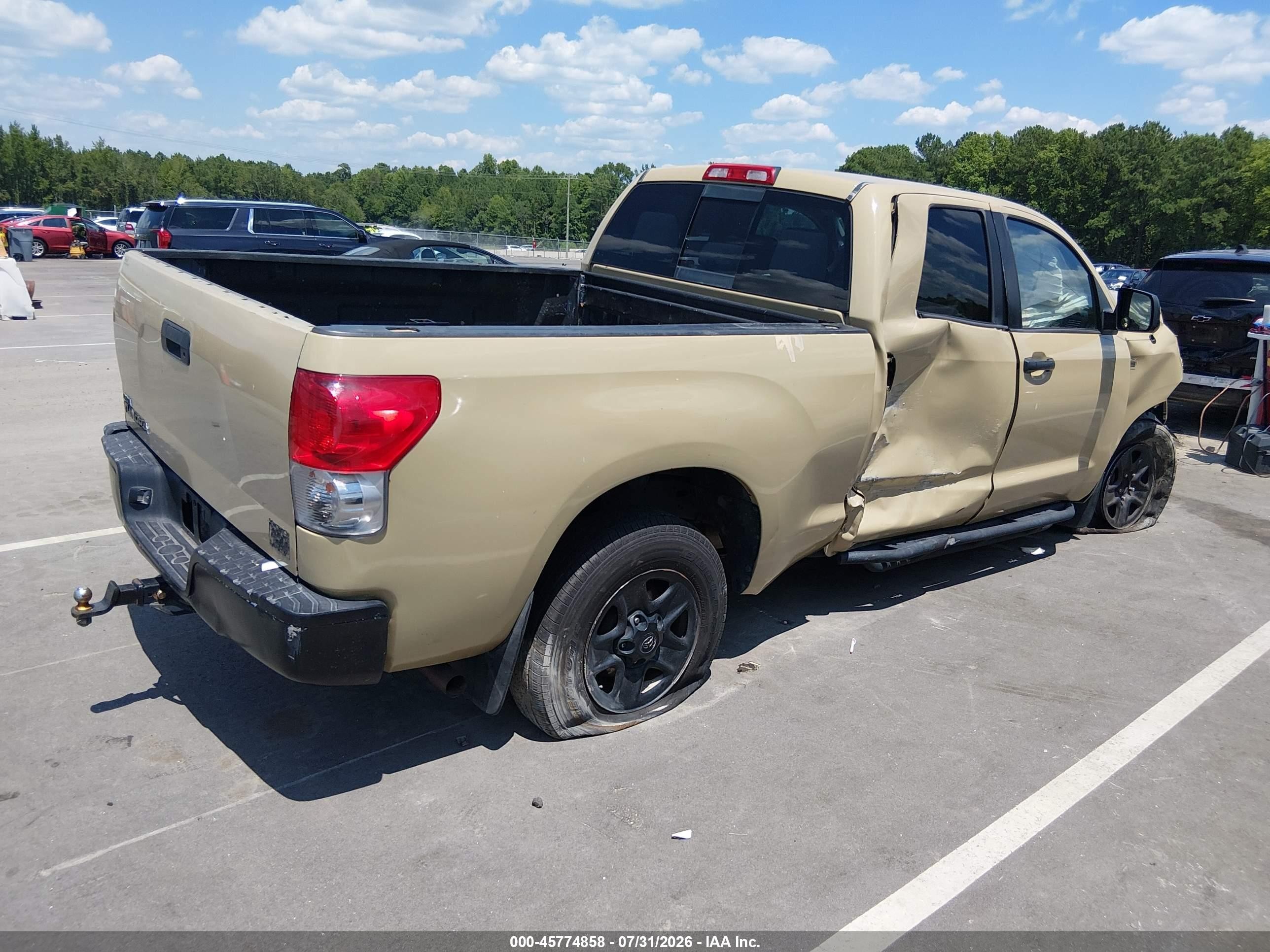 2008 Toyota Tundra Base 4.7l V8 Tan vin: 5TFRT54138X016906