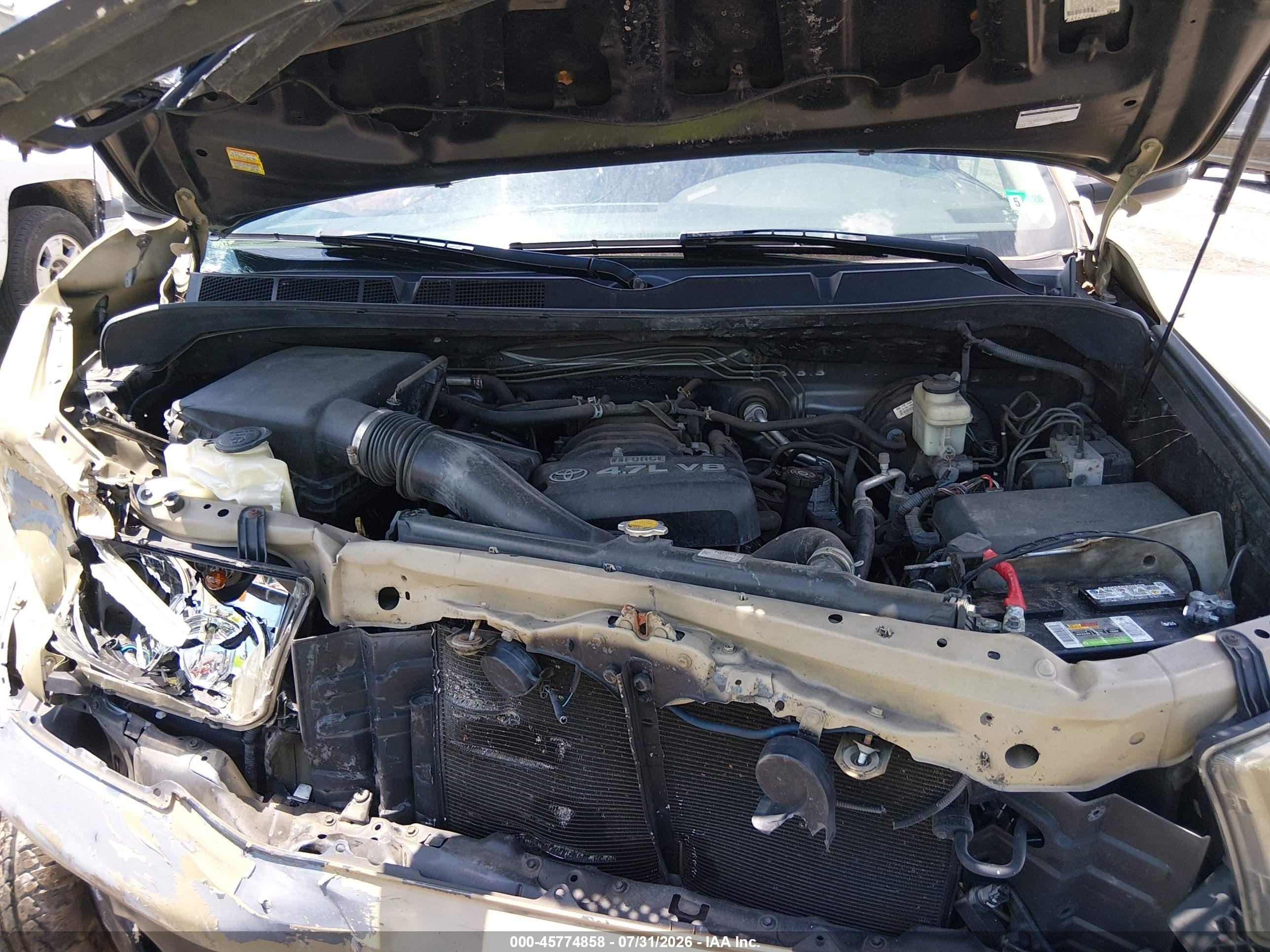 2008 Toyota Tundra Base 4.7l V8 Tan vin: 5TFRT54138X016906