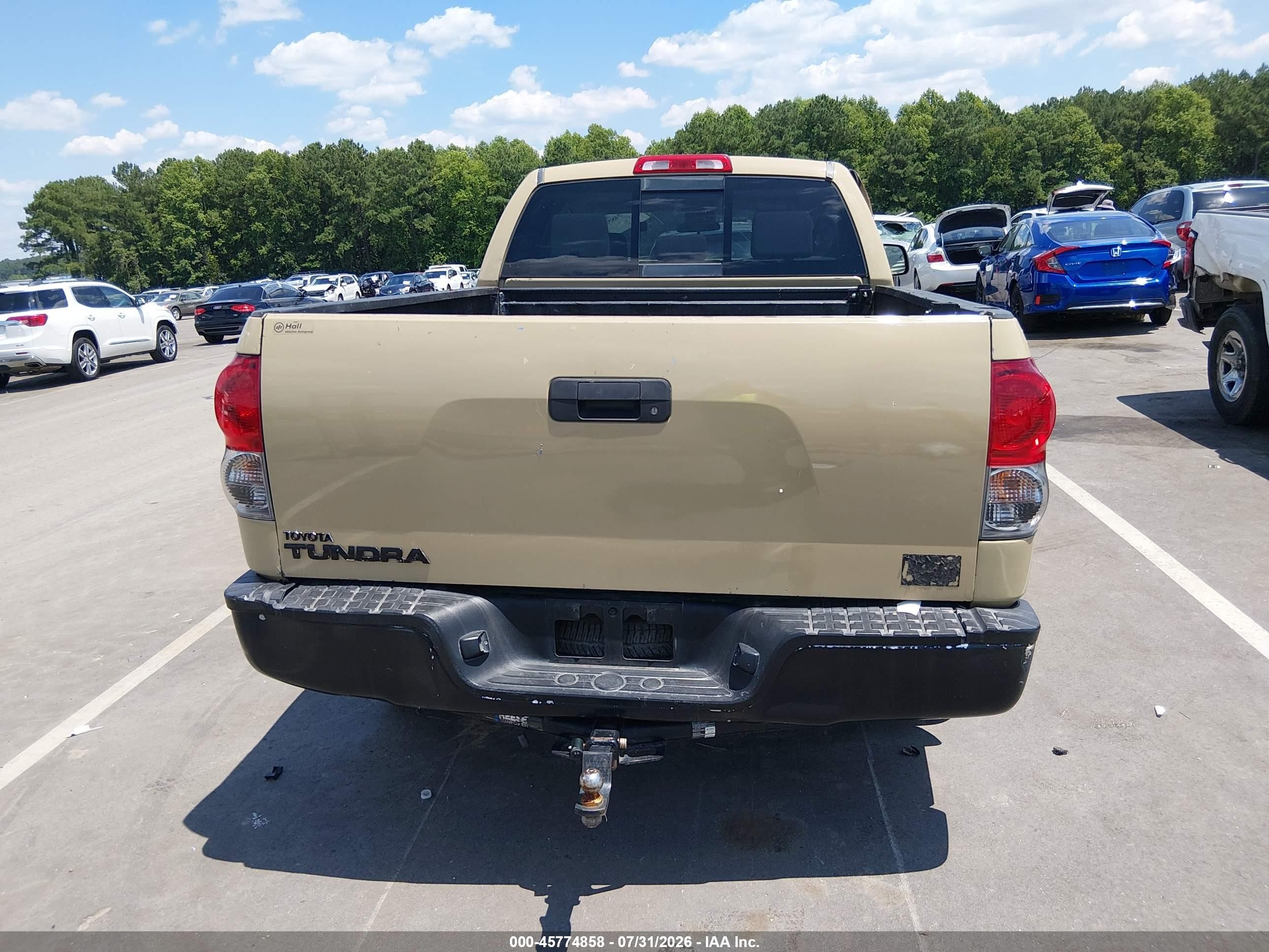 2008 Toyota Tundra Base 4.7l V8 Tan vin: 5TFRT54138X016906