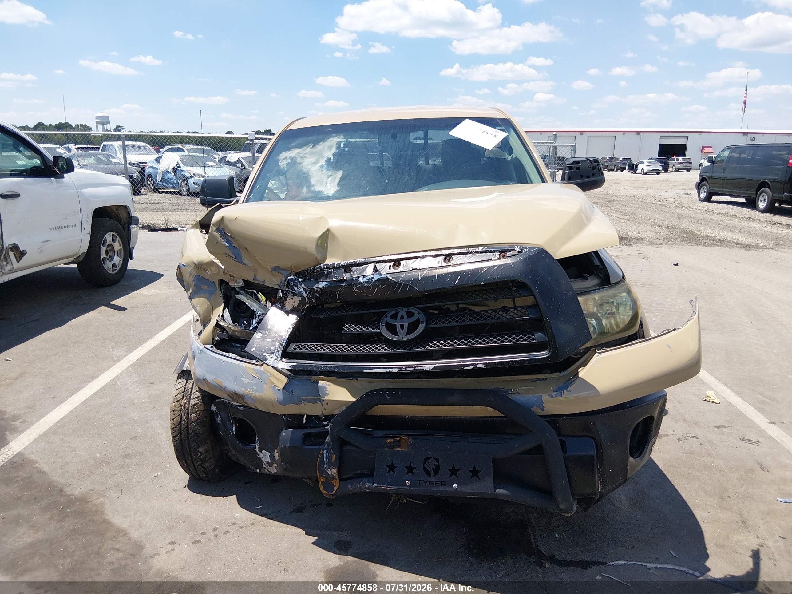 2008 Toyota Tundra Base 4.7l V8 Tan vin: 5TFRT54138X016906