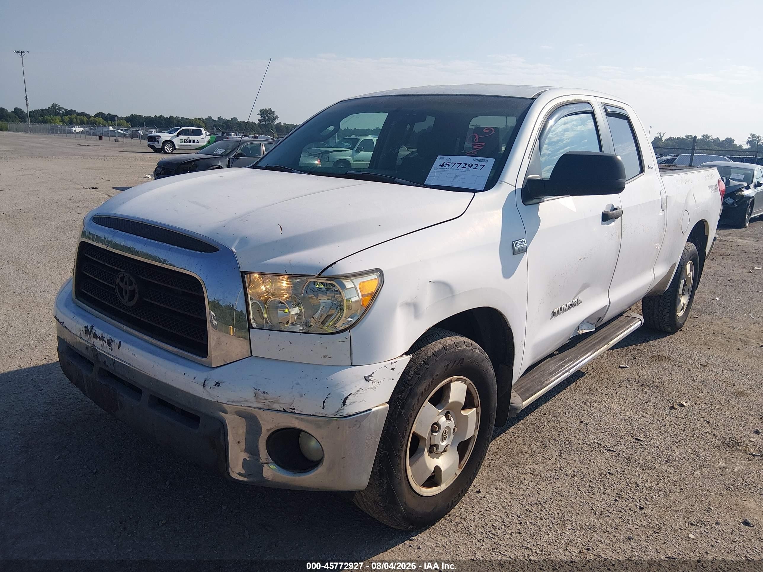 2008 Toyota Tundra Sr5 4.7l V8 Белый vin: 5TFRT54138X020017