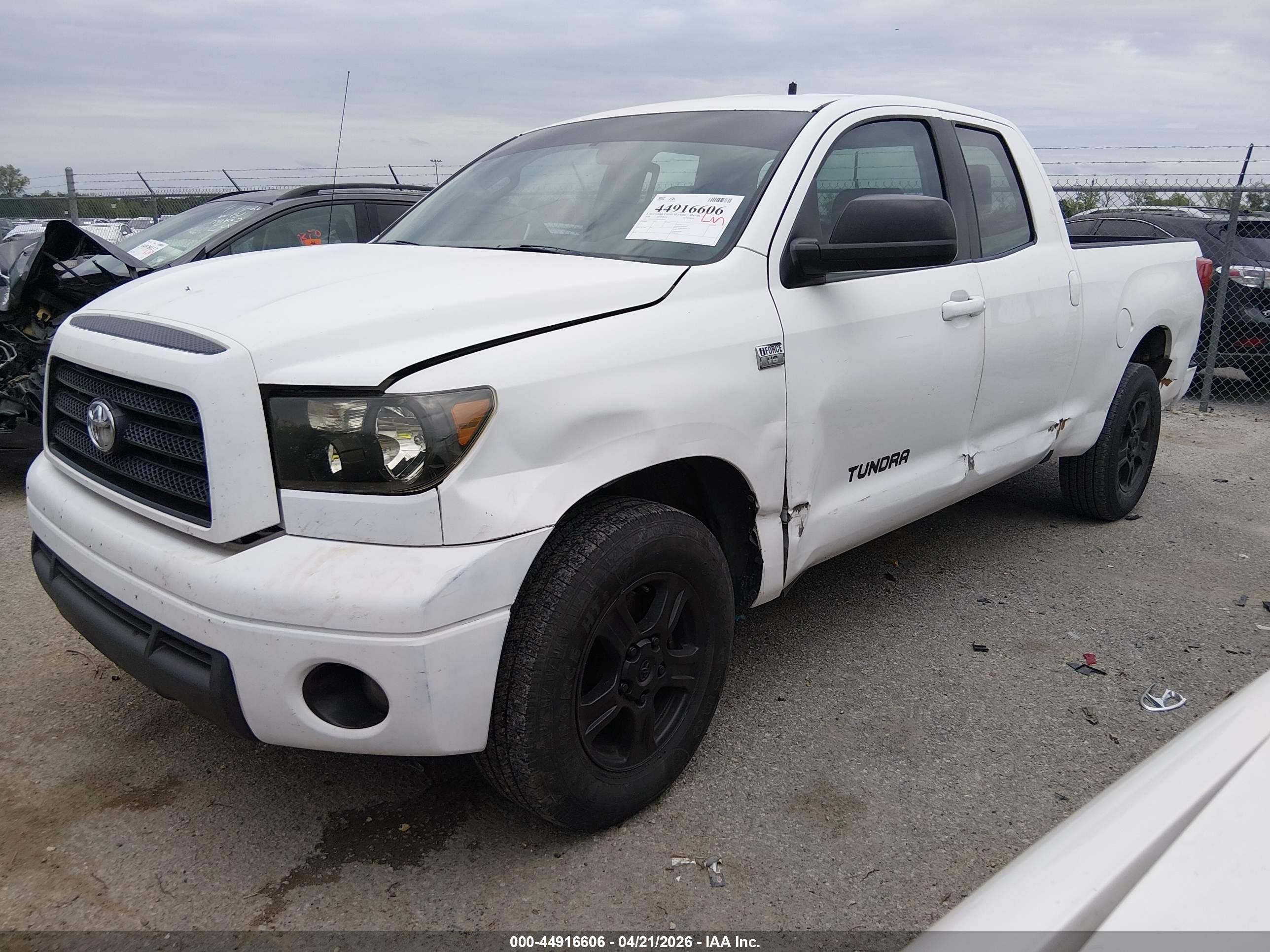 2009 Toyota Tundra Grade 4.7l V8 White vin: 5TFRT54149X028029
