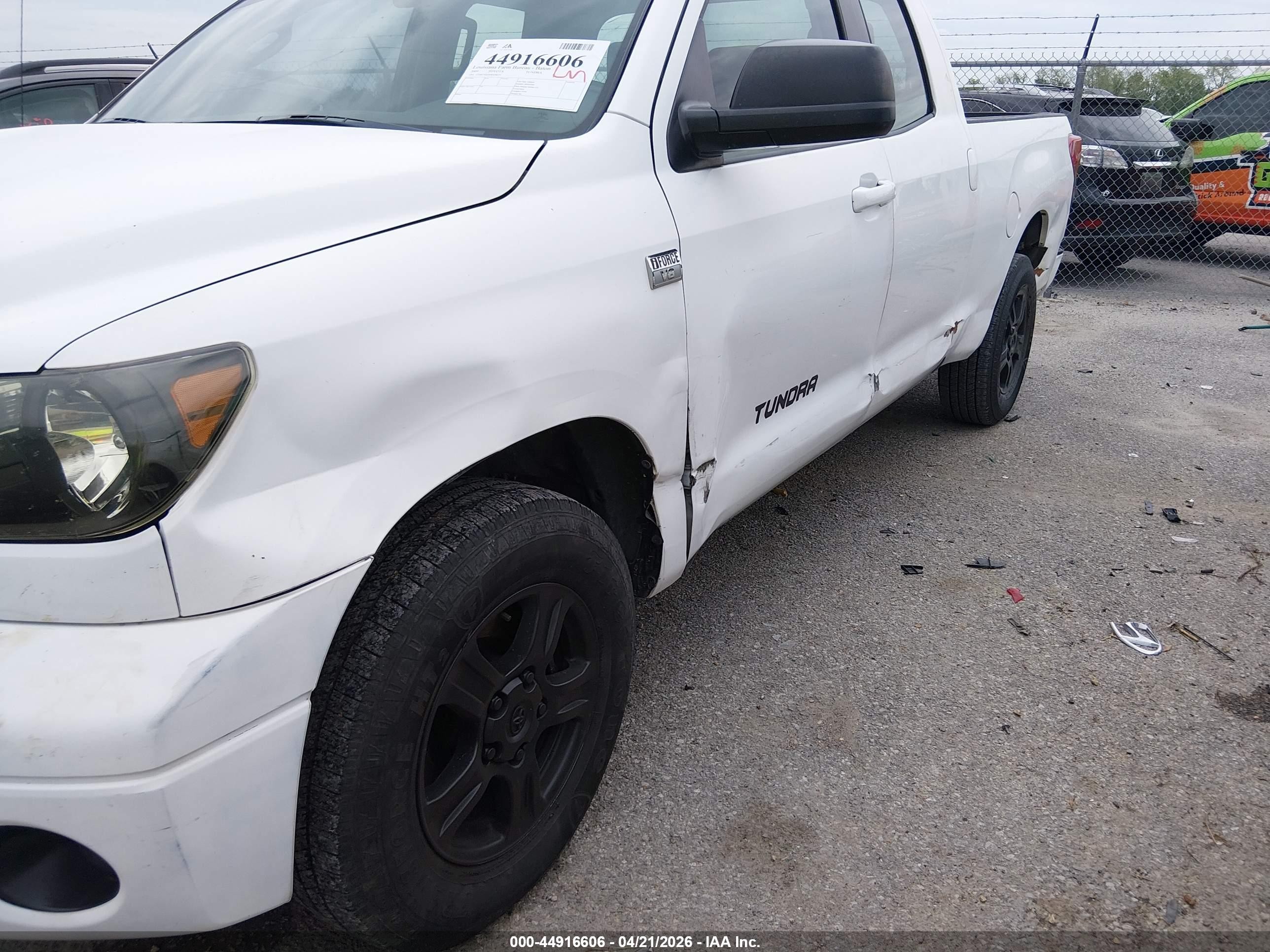 2009 Toyota Tundra Grade 4.7l V8 White vin: 5TFRT54149X028029