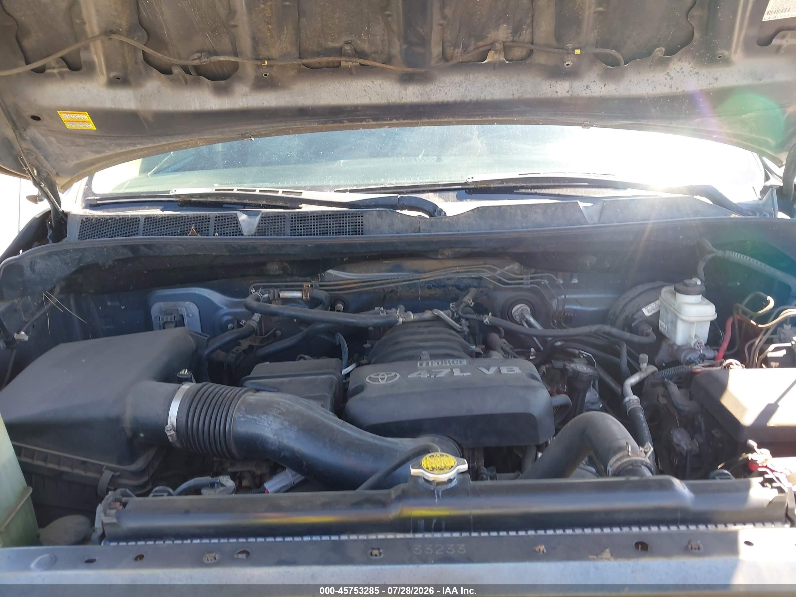 2008 Toyota Tundra Base 4.7l V8 Light Blue vin: 5TFRT54158X016938